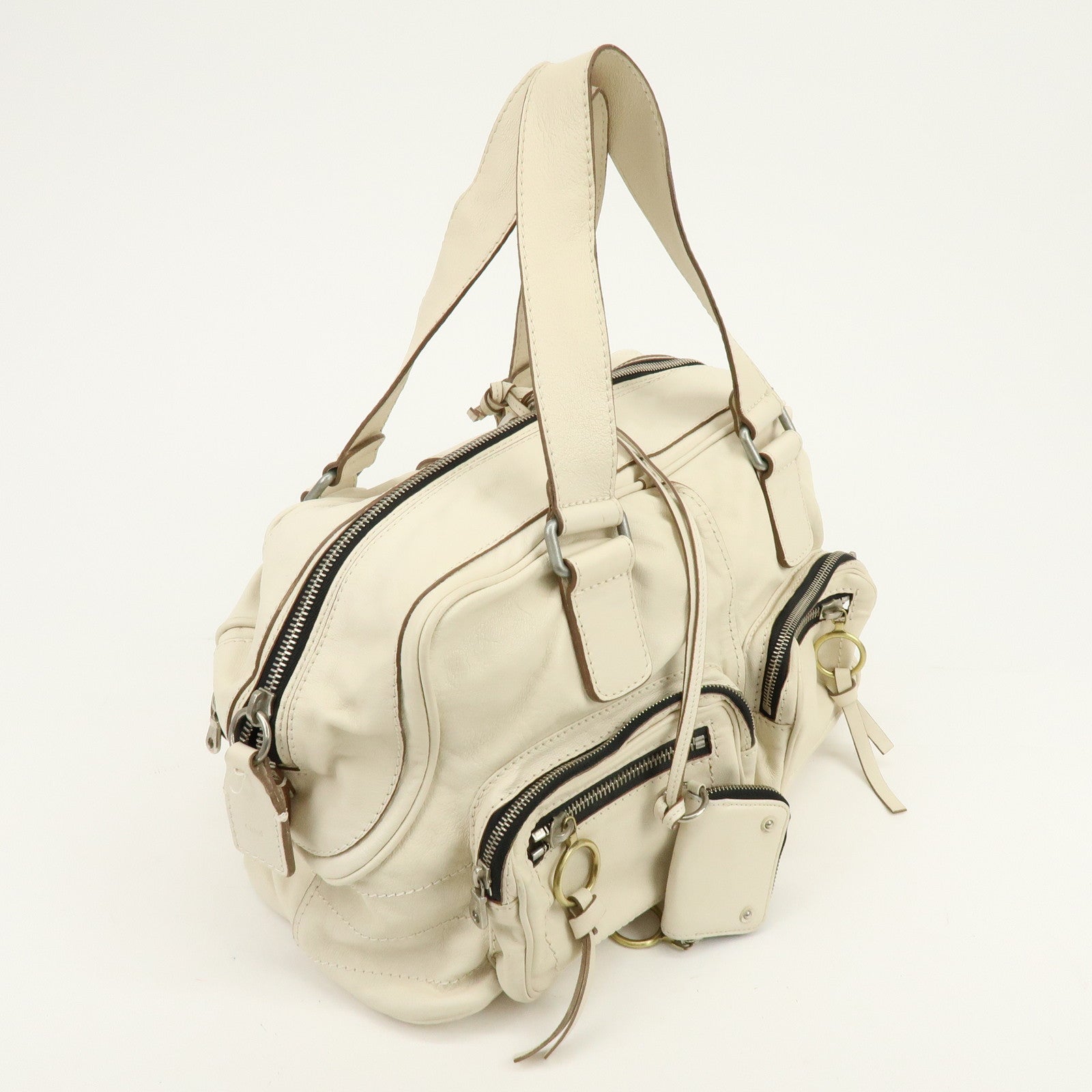 Chloe Betty Leather Shoulder Bag Satchel Bag Ivory