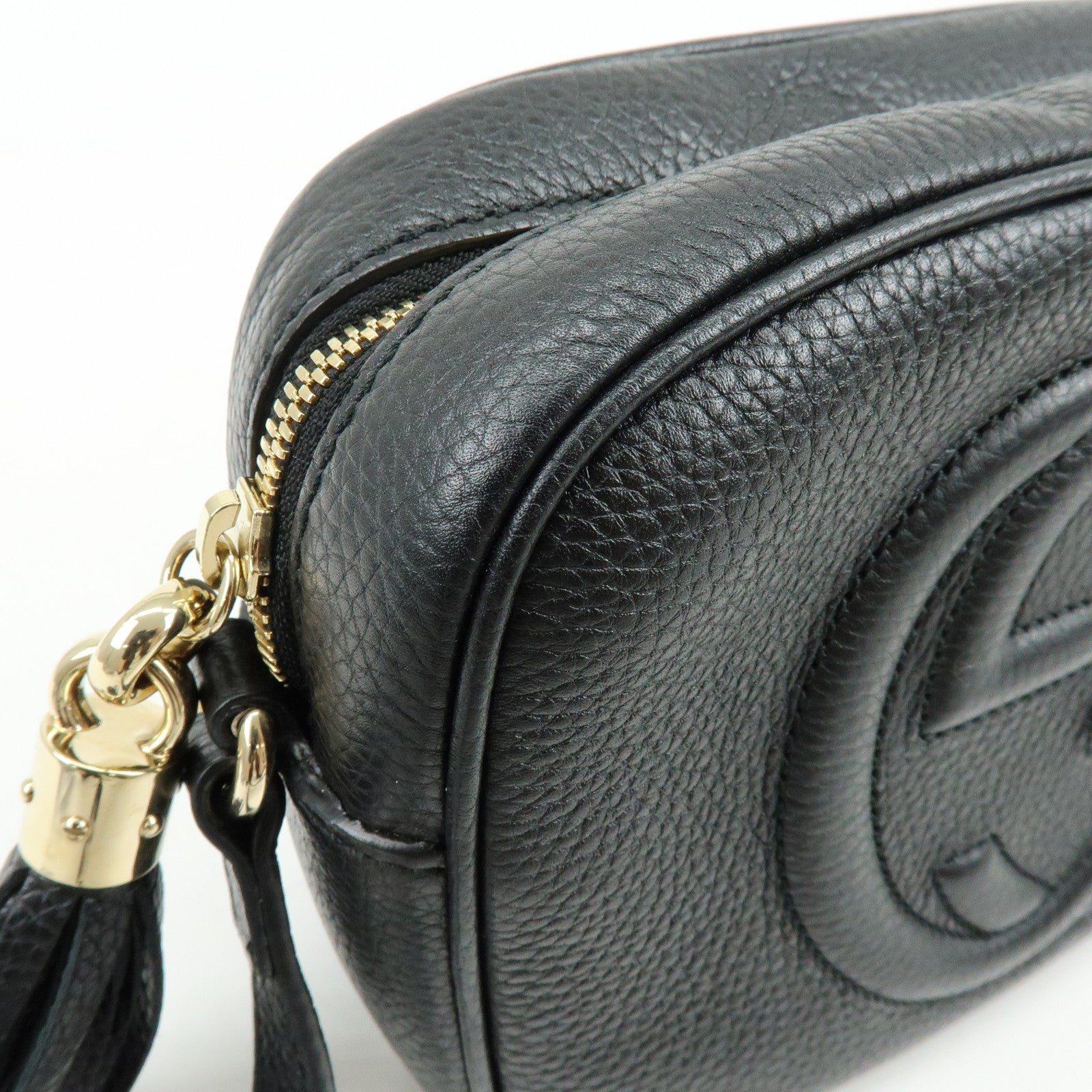 GUCCI SOHO Leather Shoulder Bag Crossbody Bag Black 308364