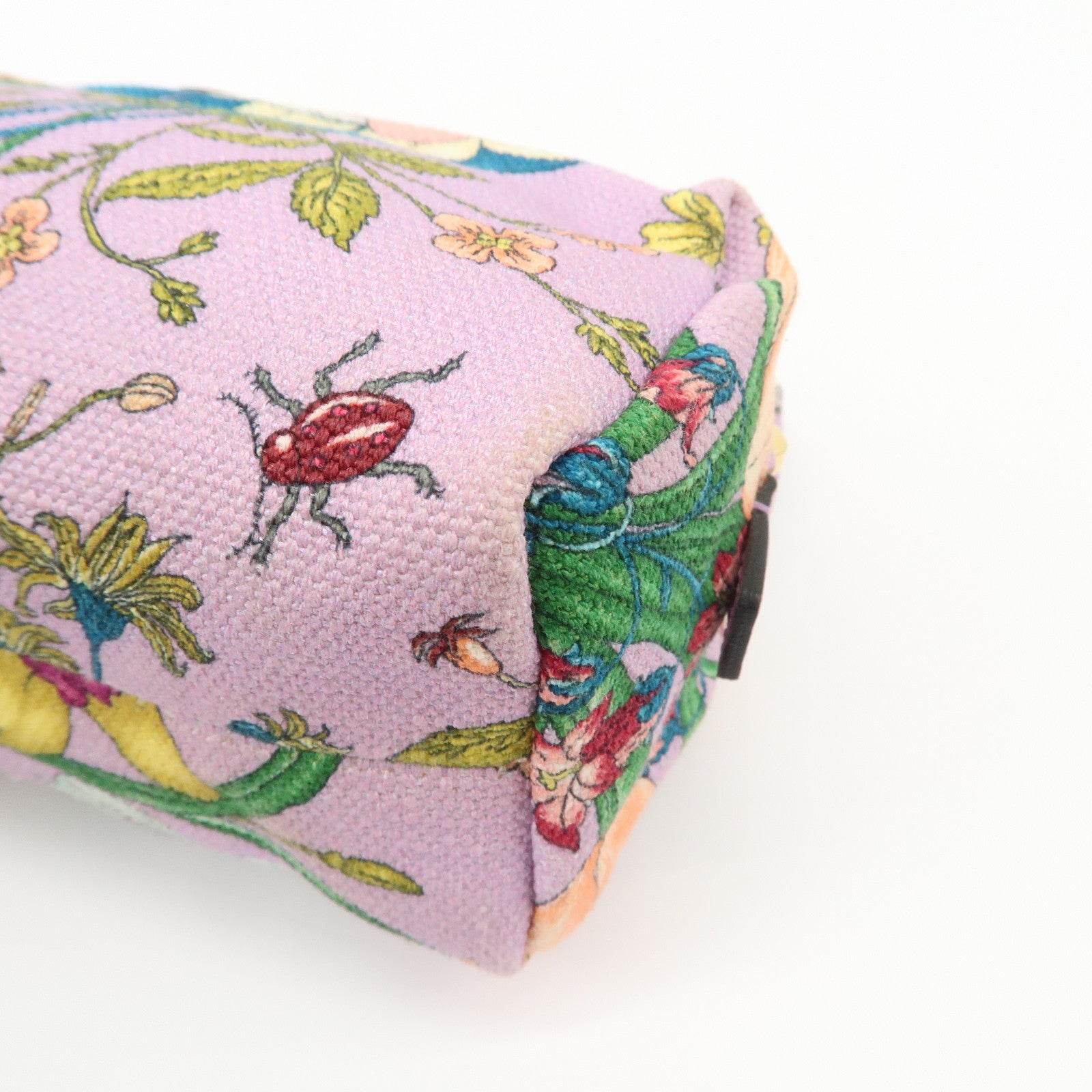 GUCCI GG Marmont Canvas Leather Pouch Flower Purple 577355