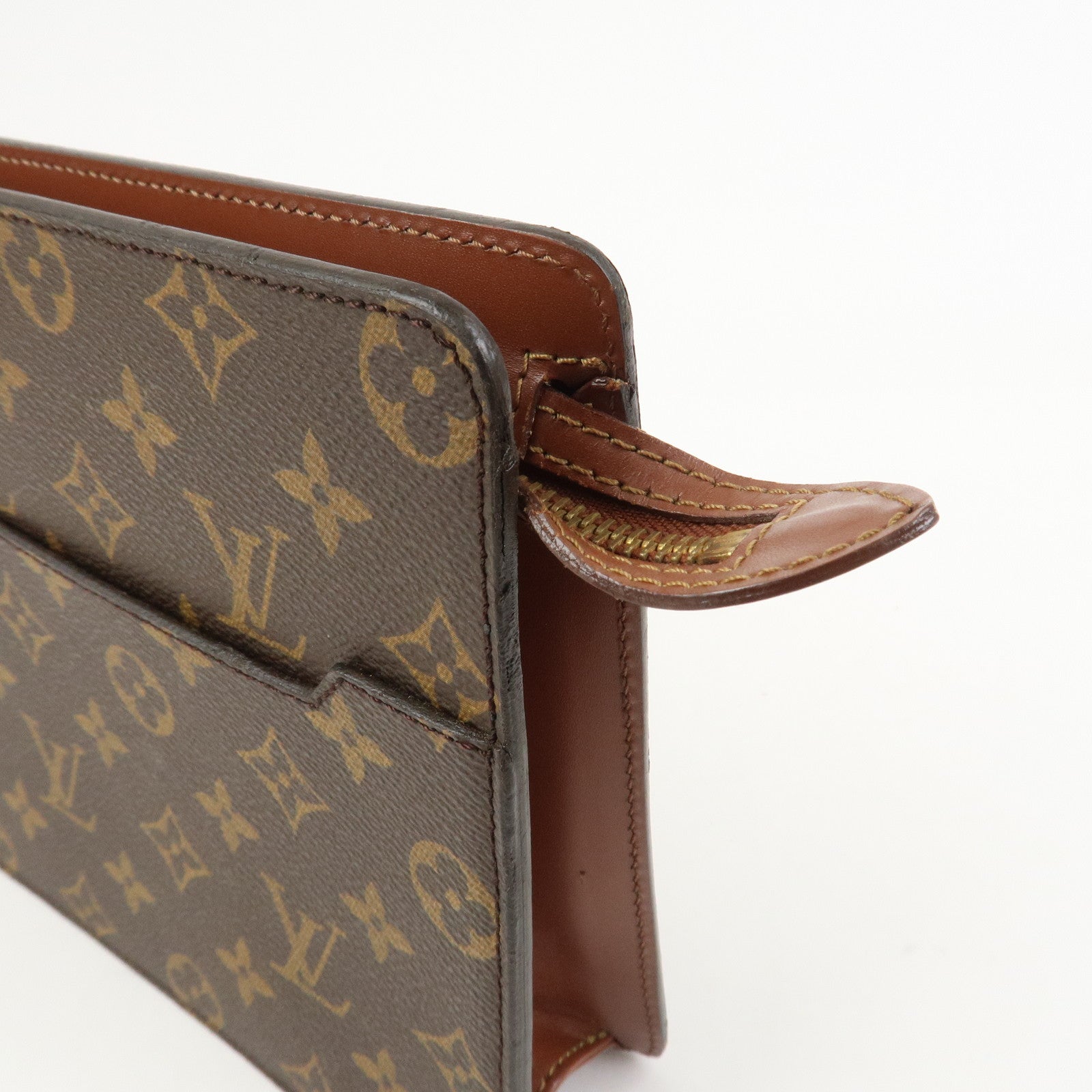 Louis Vuitton Monogram Pochette Homme Clutch Bag Brown M51795
