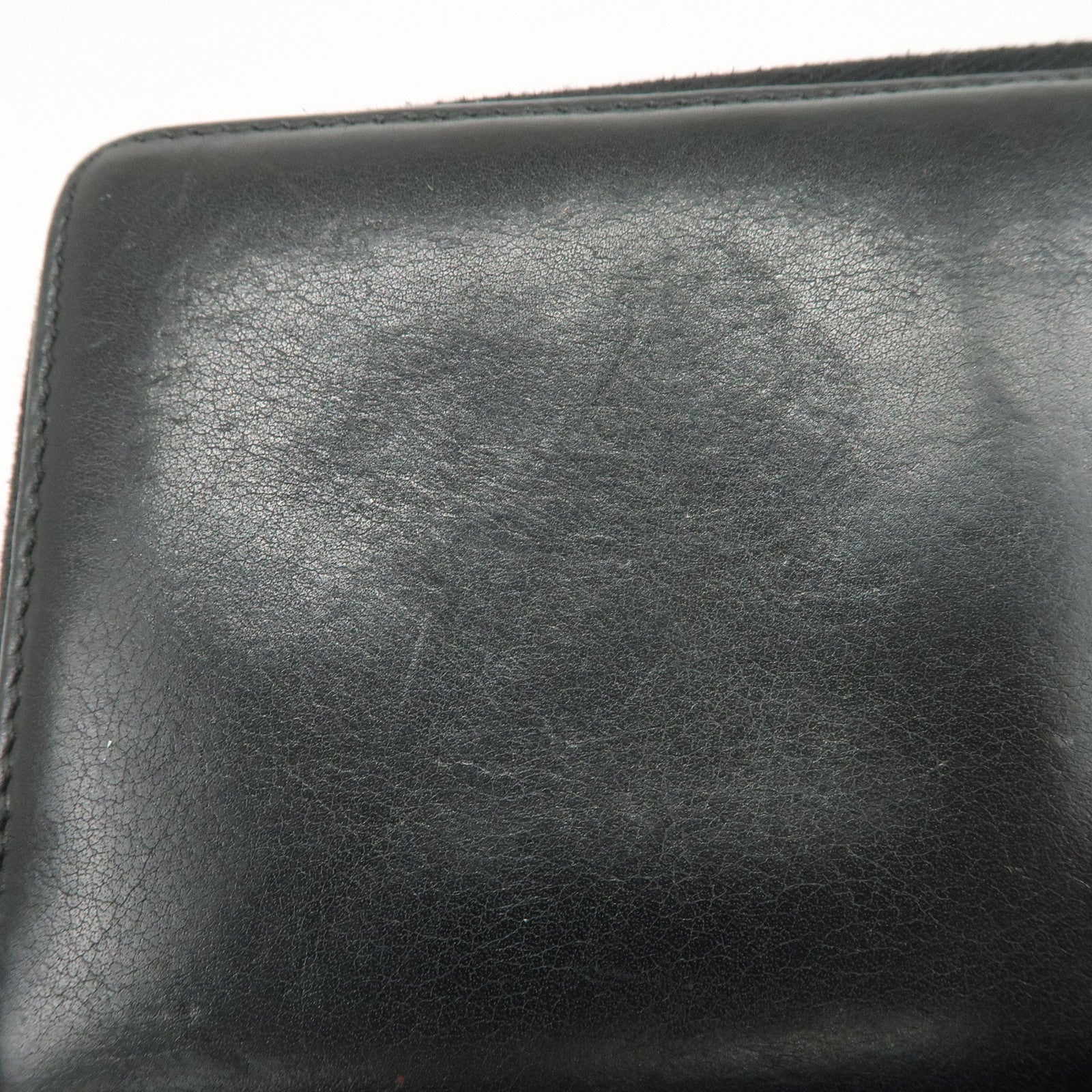 GUCCI Bamboo Logo Leather Round Zippy Wallet Black 224253