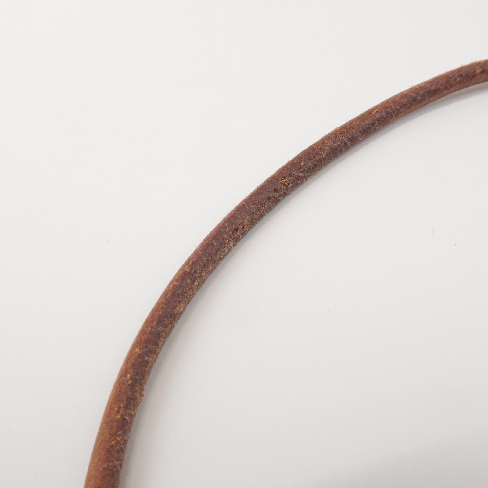 HERMES Jumbo Choker Leather Metal Bracelet Brown Gold
