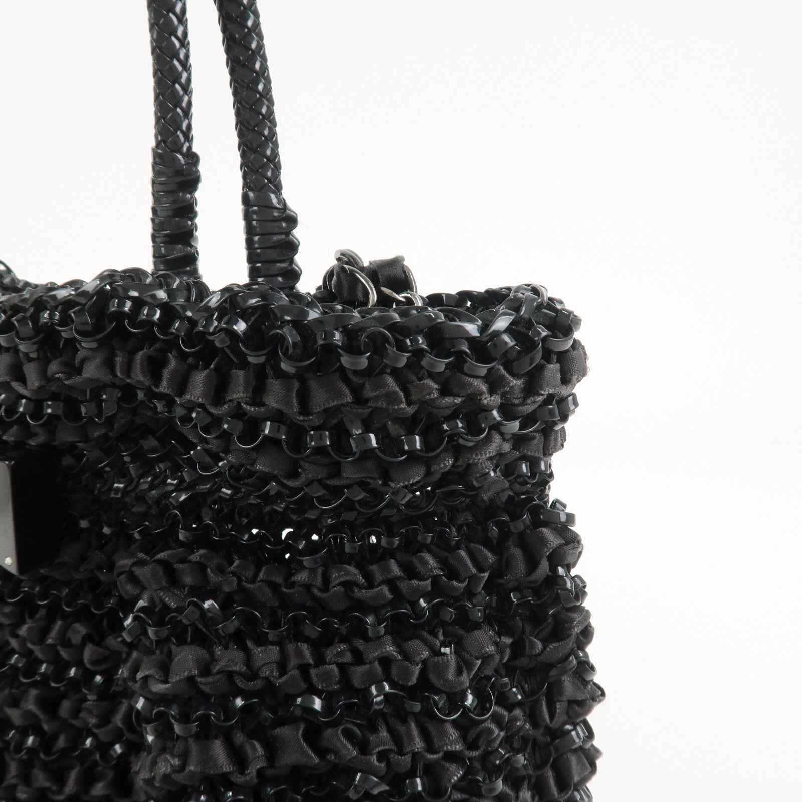 ANTEPRIMA Wire Bag PVC 2Way Bag Hand Bag Shoulder Bag Ribbon Black