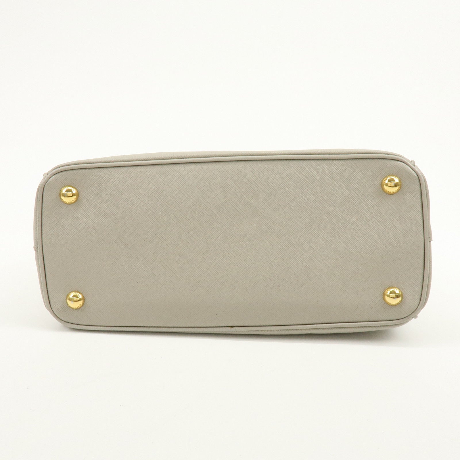 PRADA Triangle Logo Galleria 2Way Bag Shoulder Bag Gray BN2863