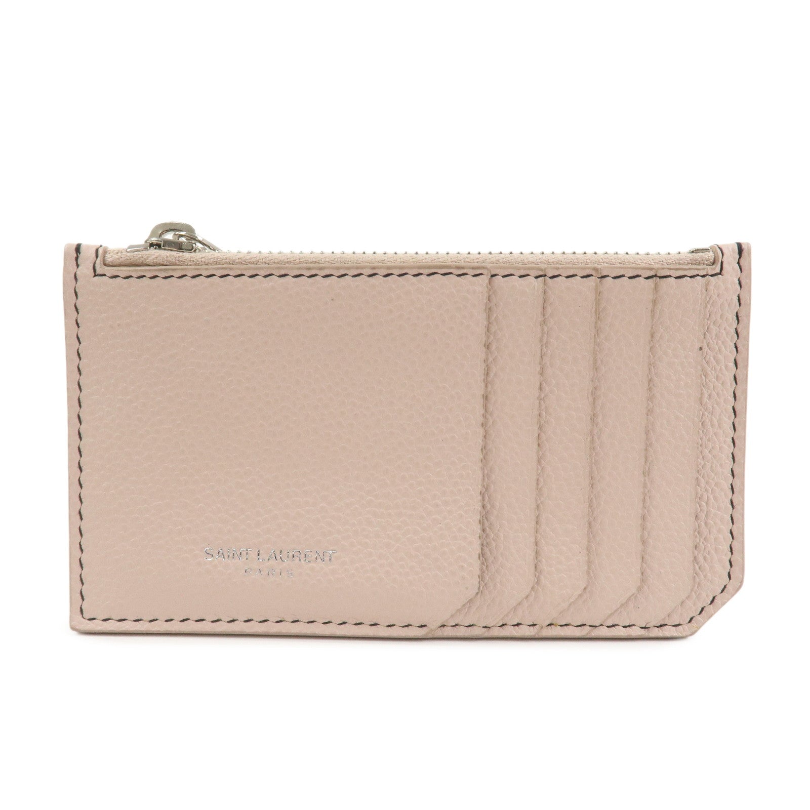 SAINT LAURENT PARIS Leather Card Case Card Holder Light Pink 458583