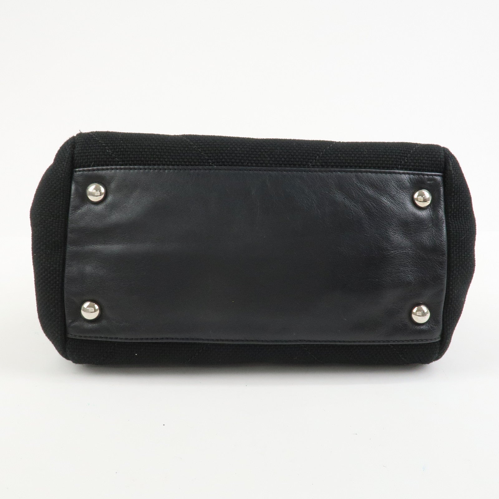 CHANEL COCO Mark Canvas Leather Chain Shoulder Bag Black