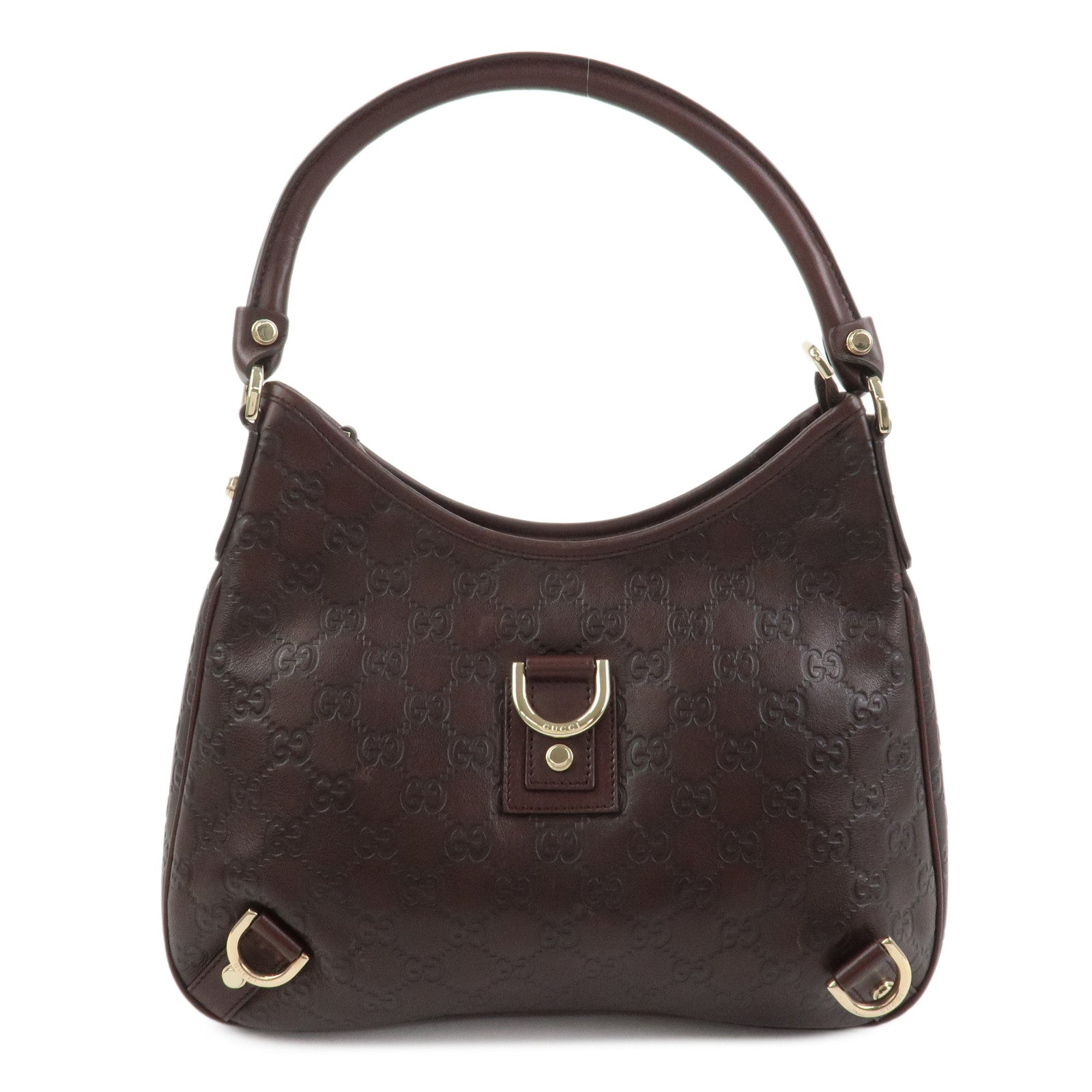 GUCCI Abbey Guccissima Leather Shoulder Bag Dark Brown 130738