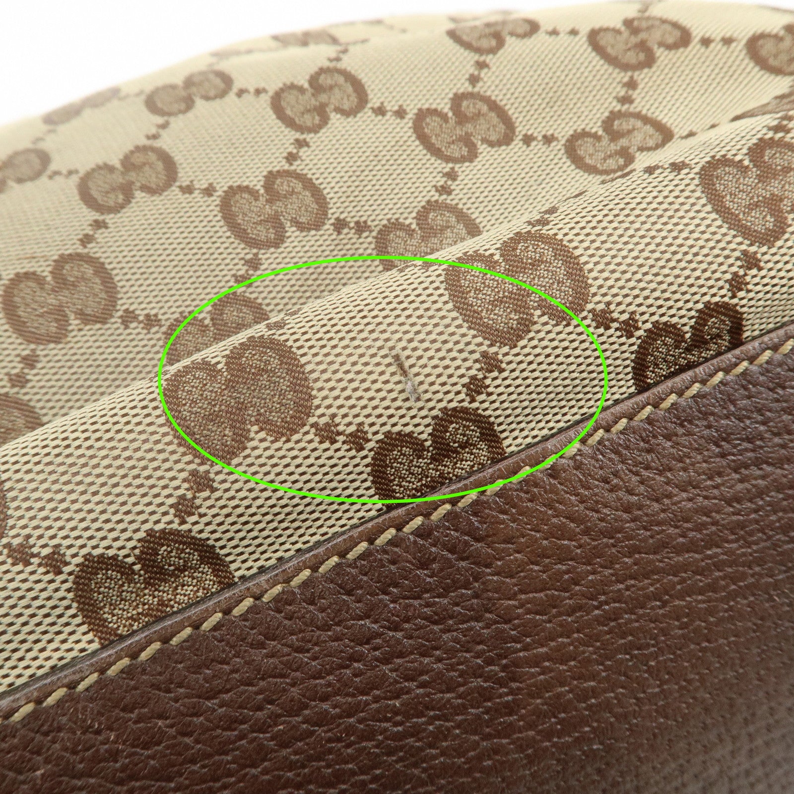 GUCCI Sherry GG Canvas Leather Tote Bag Shoulder Bag Brown 131231