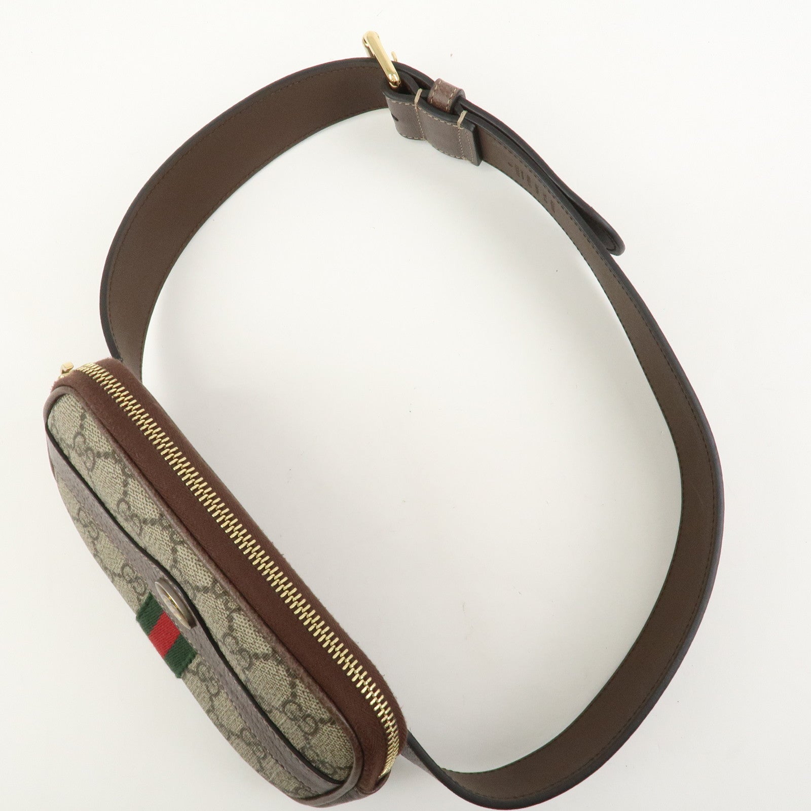 GUCCI Ophidia GG Supreme Leather Waist Bag Brown 519308