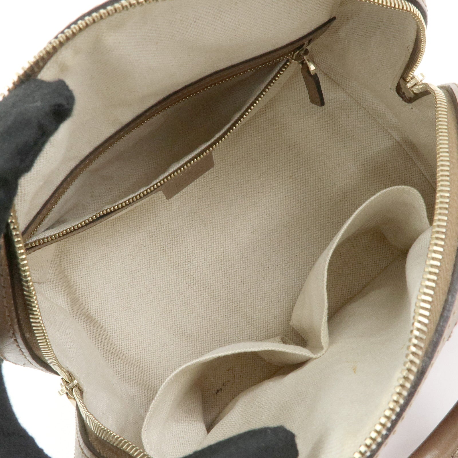 GUCCI Sherry GG Canvas Leather 2WAY Bag Boston Bag Beige 269876