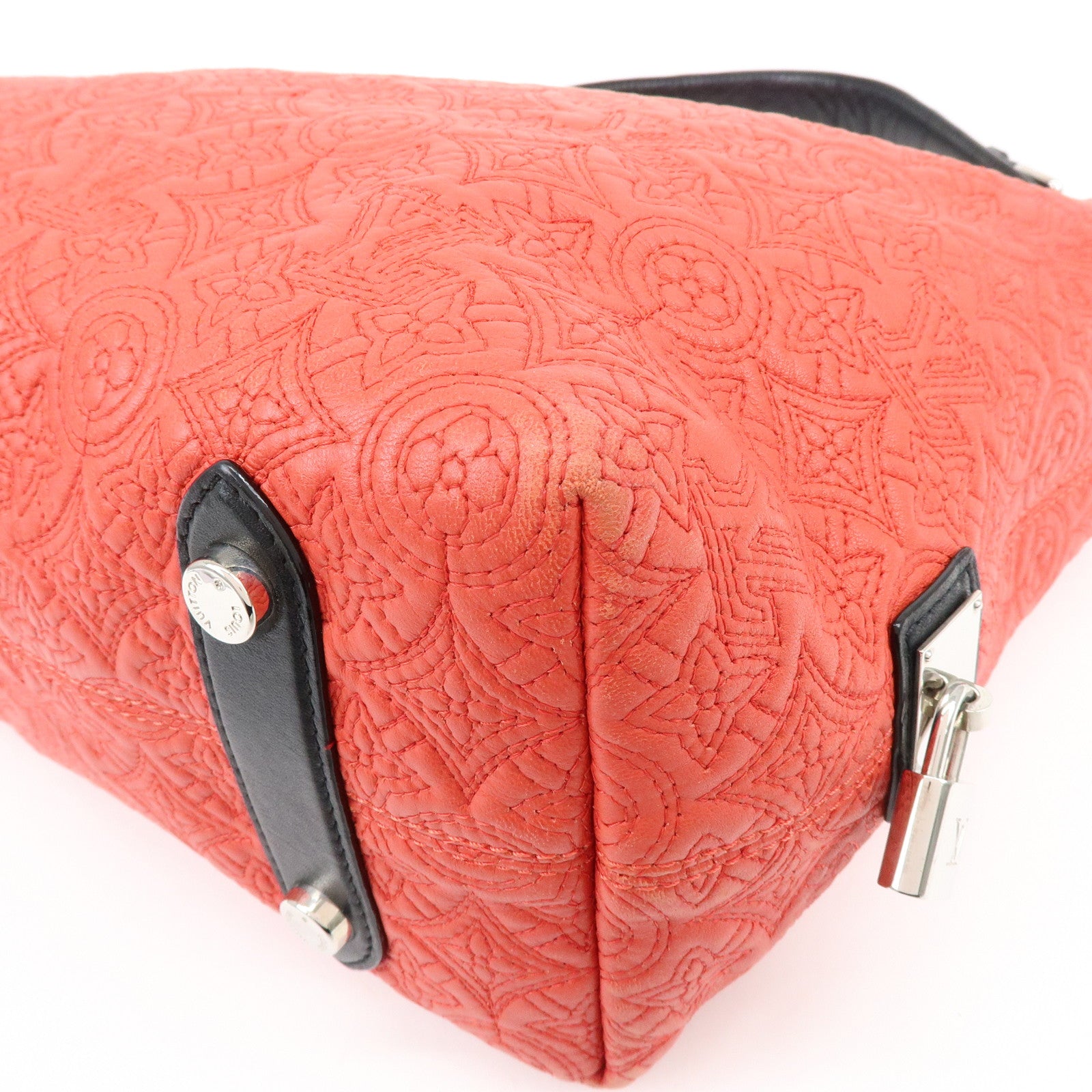 Louis Vuitton Monogram Antheia Leather Shoulder Bag Red Black