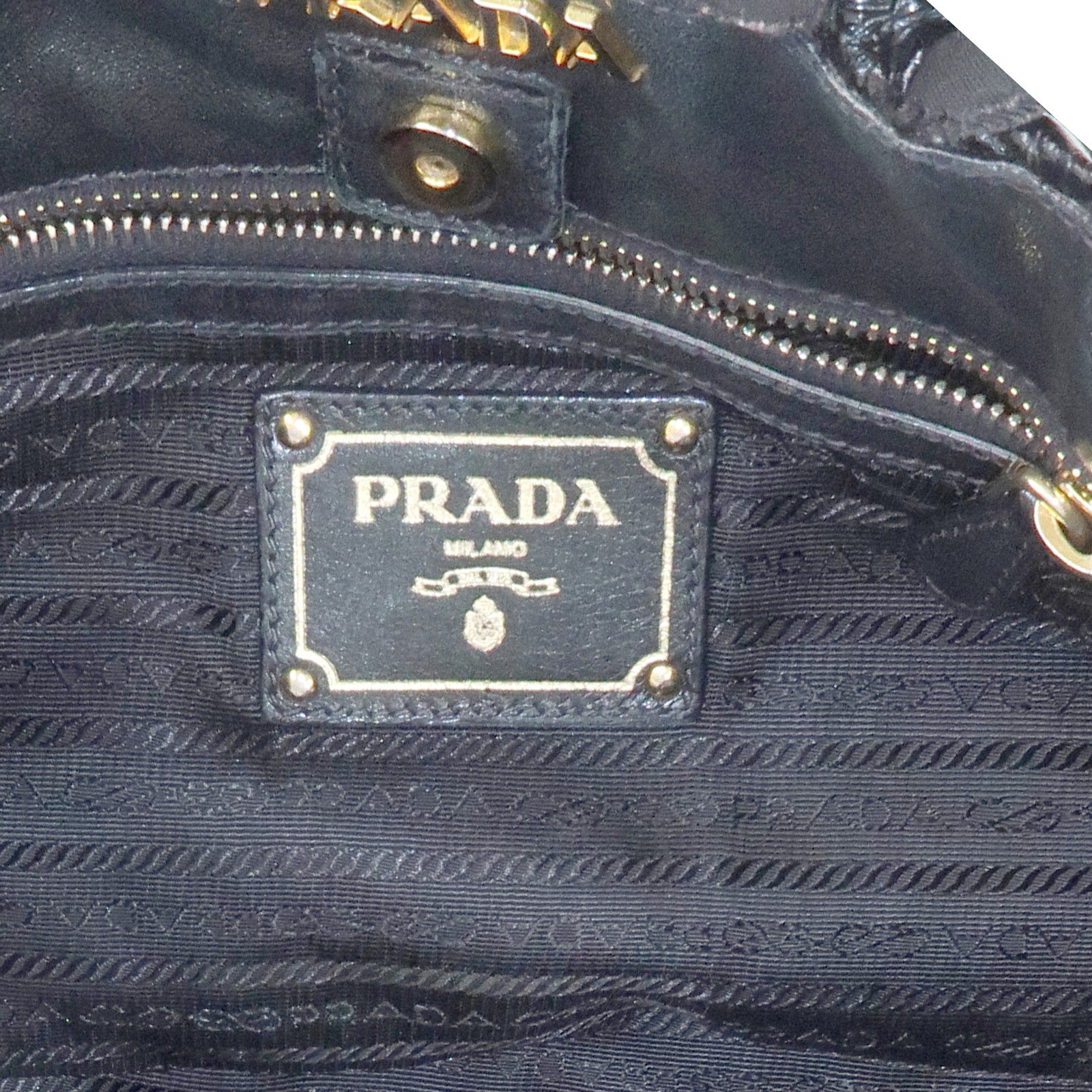 PRADA Patent Nylon Leather Shoulder Bag Hand Bag Black BR4176