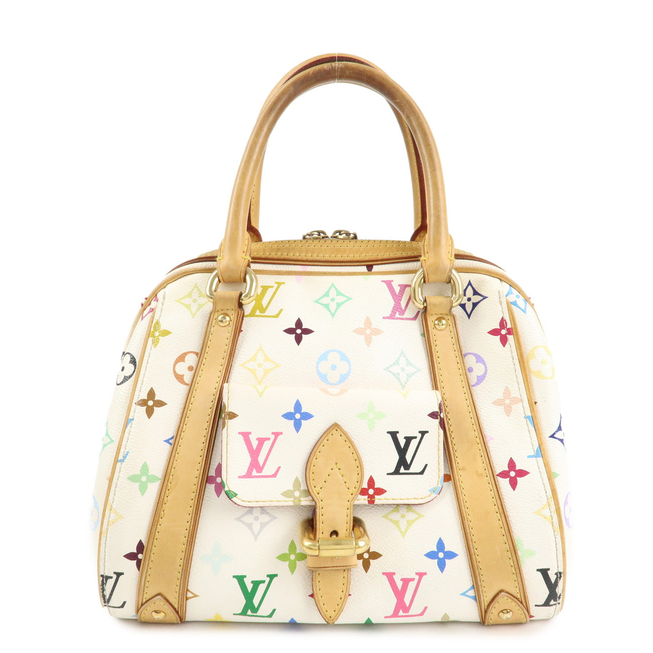 Louis Vuitton Monogram Multicolor Priscilla Hand Bag Blanc M40096 Used
