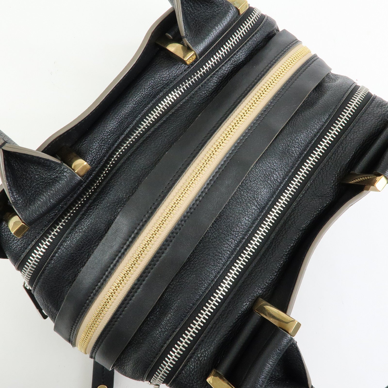 Chloe Dalston Leather Boston Bag Hand Bag Black