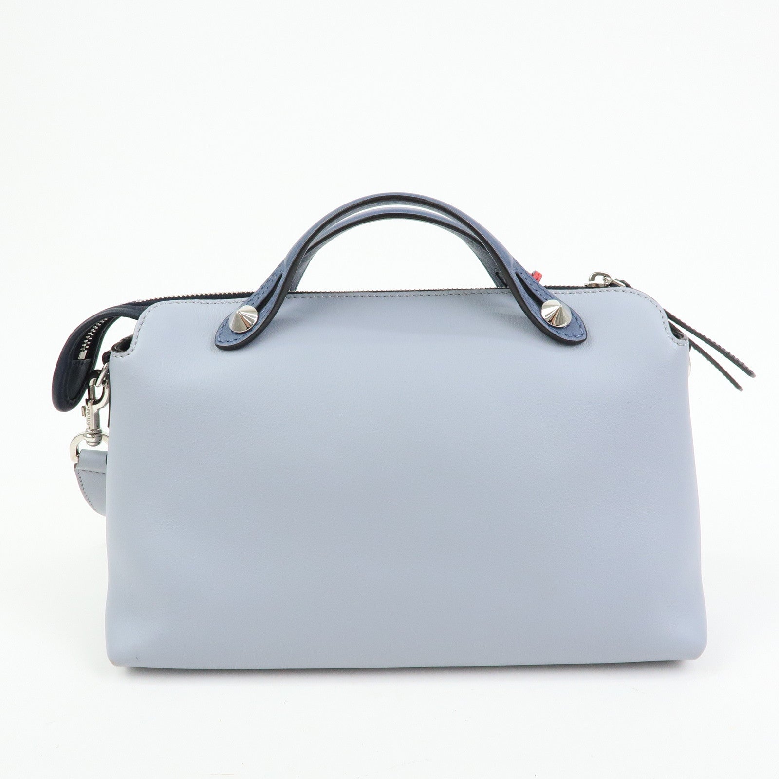 FENDI By The Way Leather Medium 2Way Bag Shoulder Bag Blue 8BL124