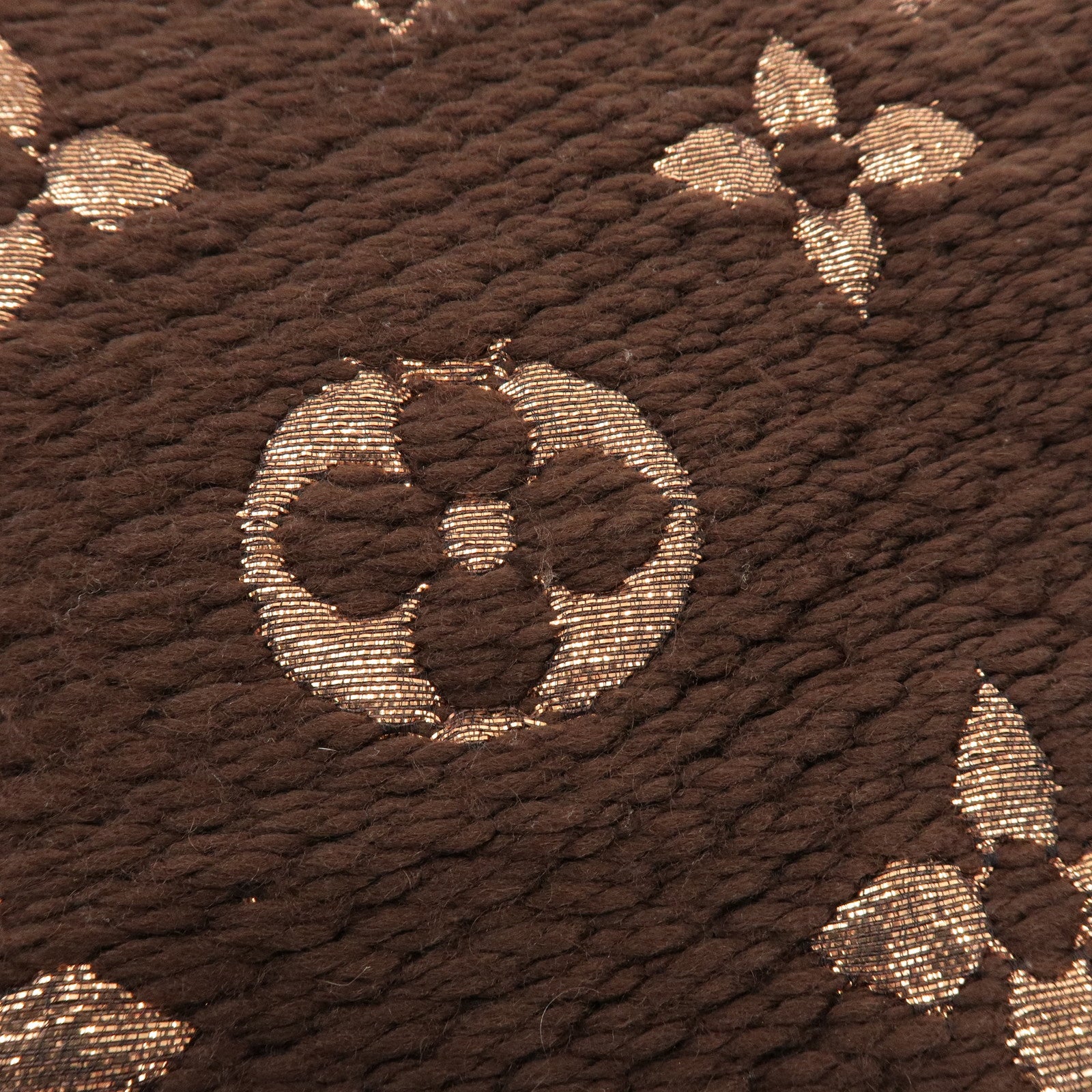 Louis Vuitton Echarpe Logomania Shine Wool Silk Scarf Brown M71383
