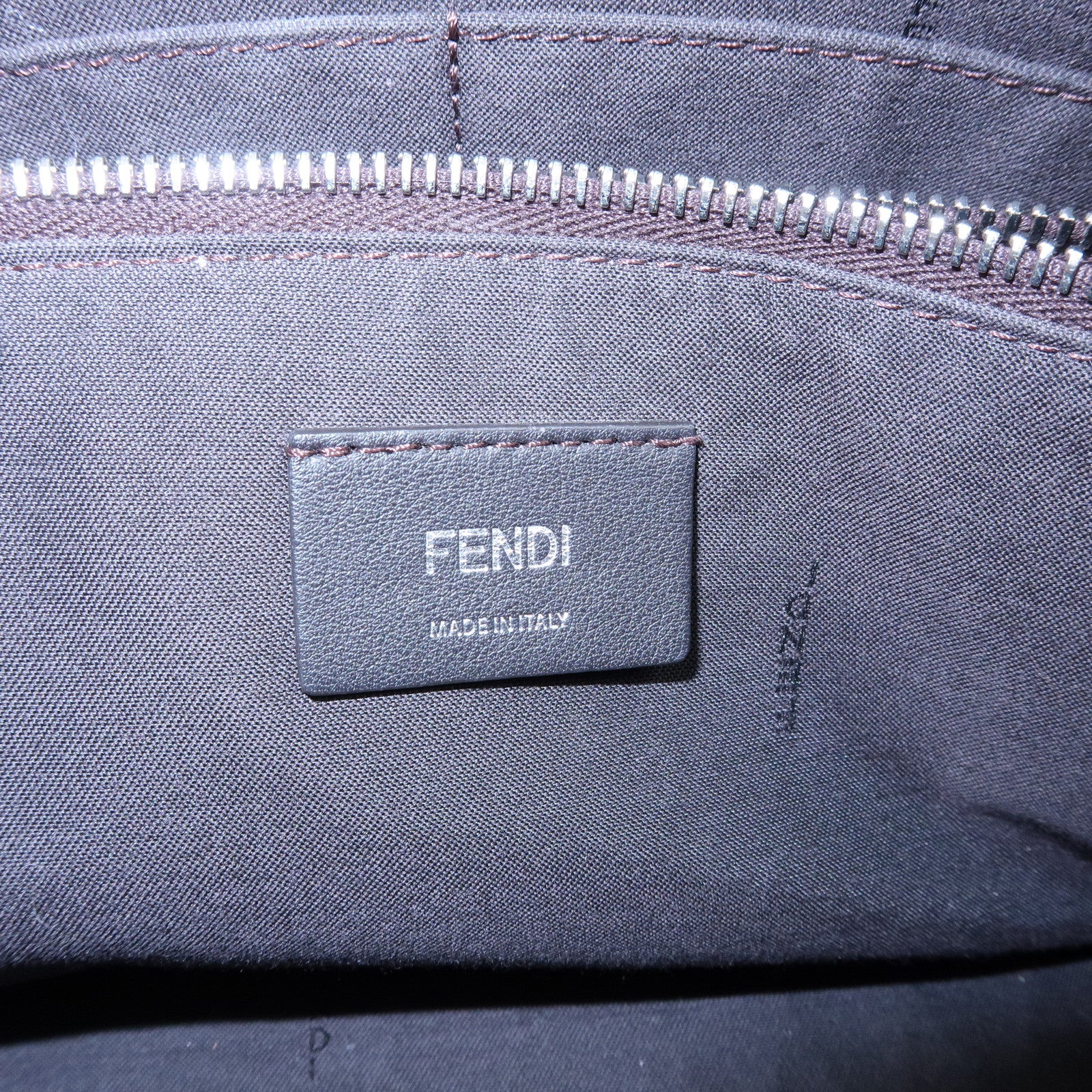 FENDI By The Way Medium Leather 2Way Bag Hand Bag Gray 8BL146