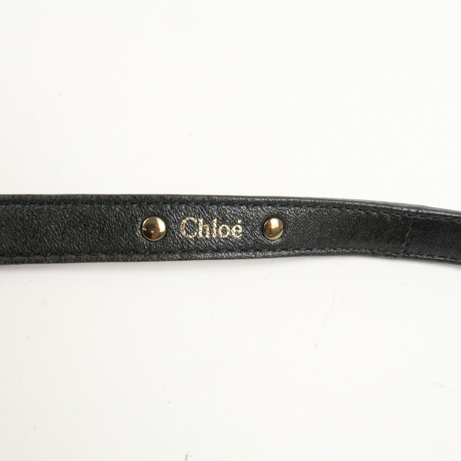 Chloe Ethel Leather Hand Bag Black Brown Gold HDW