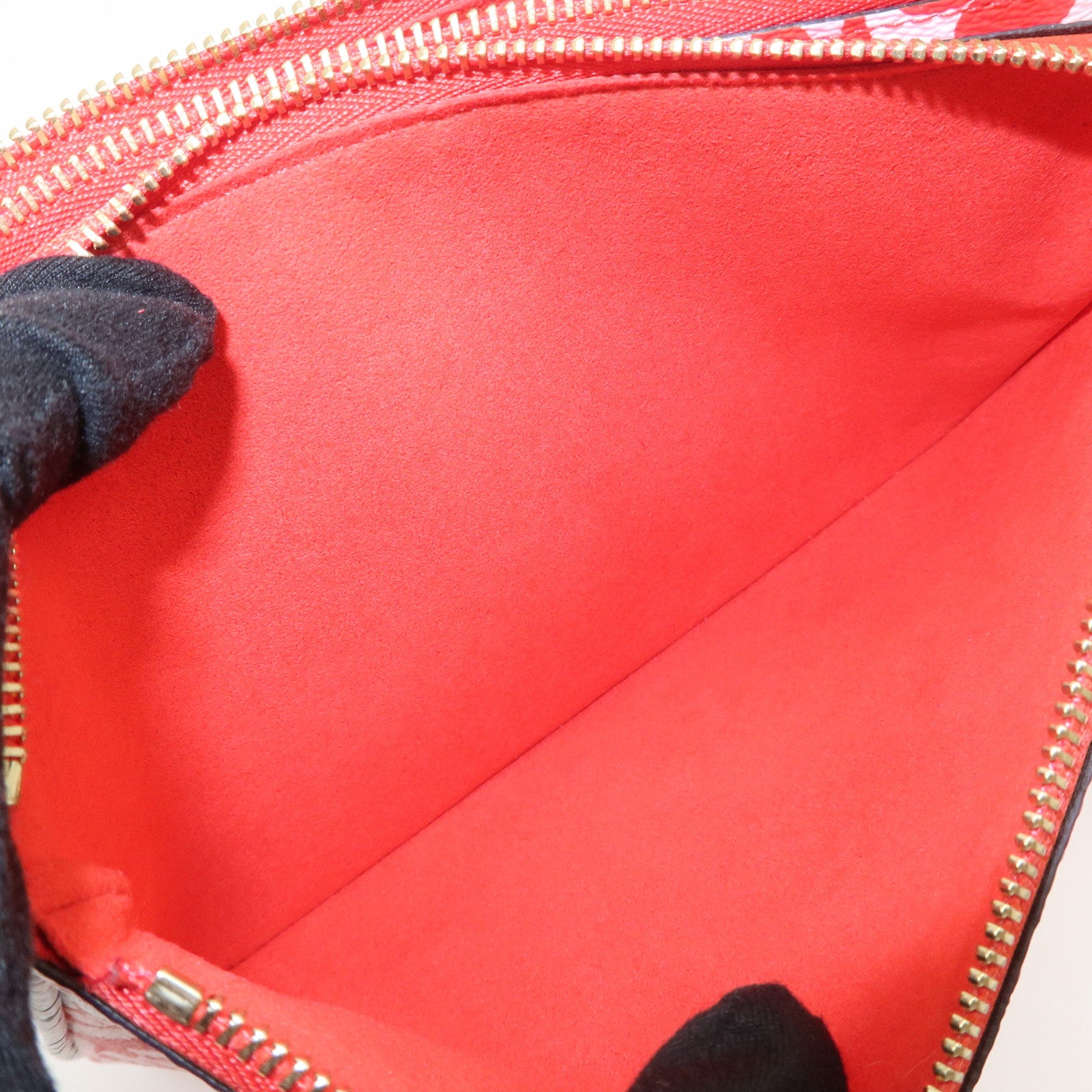 Louis Vuitton Monogram LV Crafty Pochette Double Zip Bag Red M69488