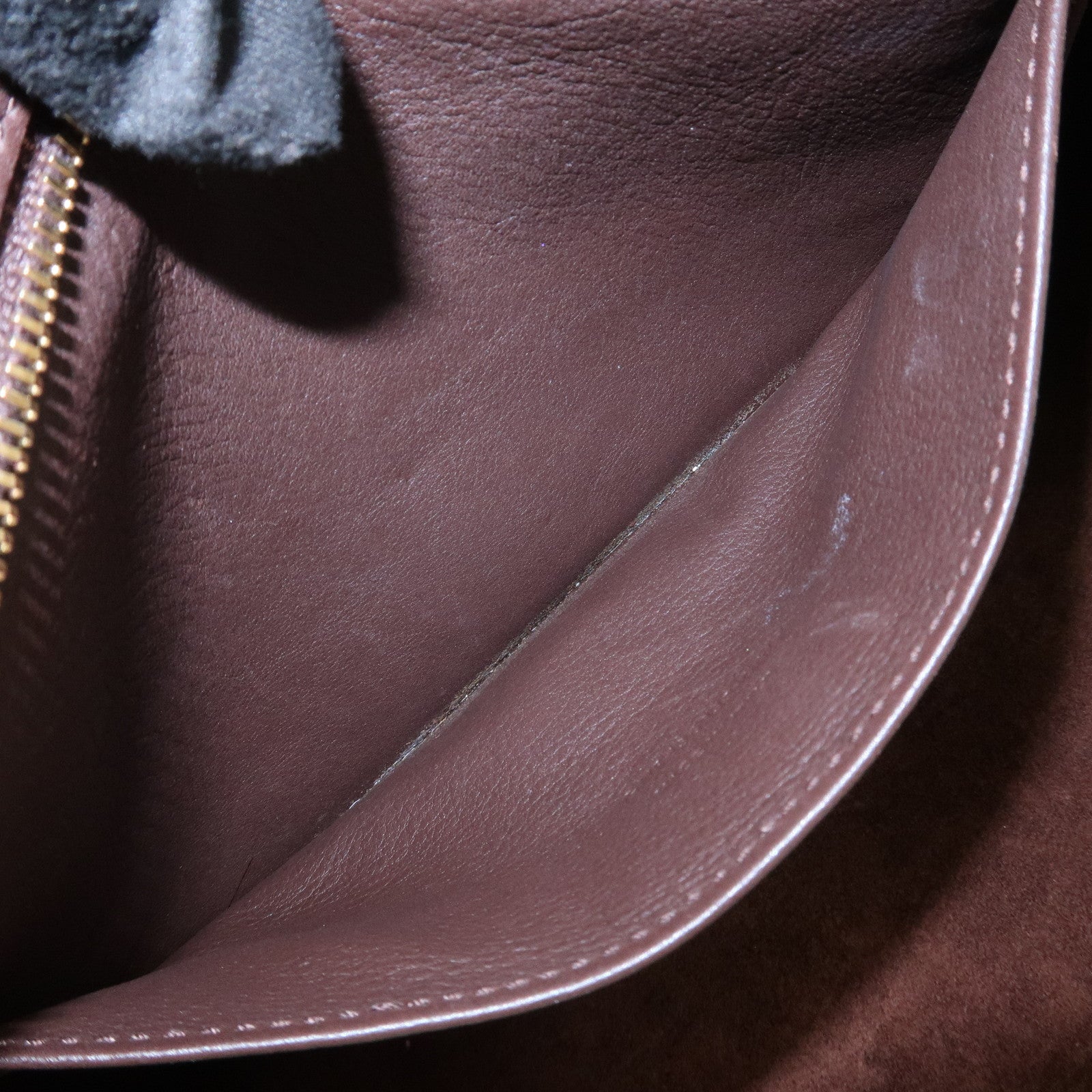 SAINT LAURENT Downtown Cabas Leather Suede 2WAY Bag Hand Bag Brown