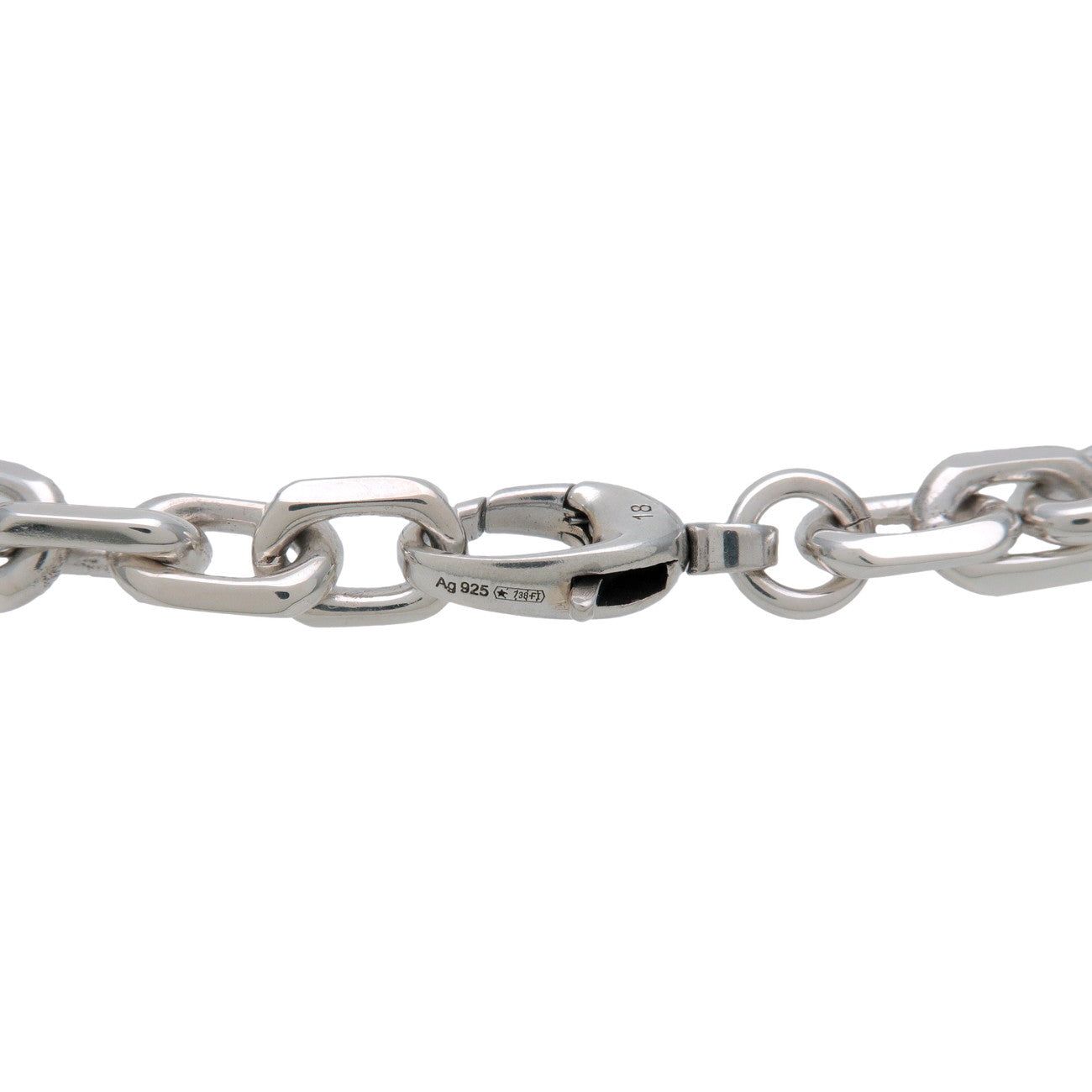 GUCCI Interlocking G Chain Bracelet #18 SV925 Silver 620798