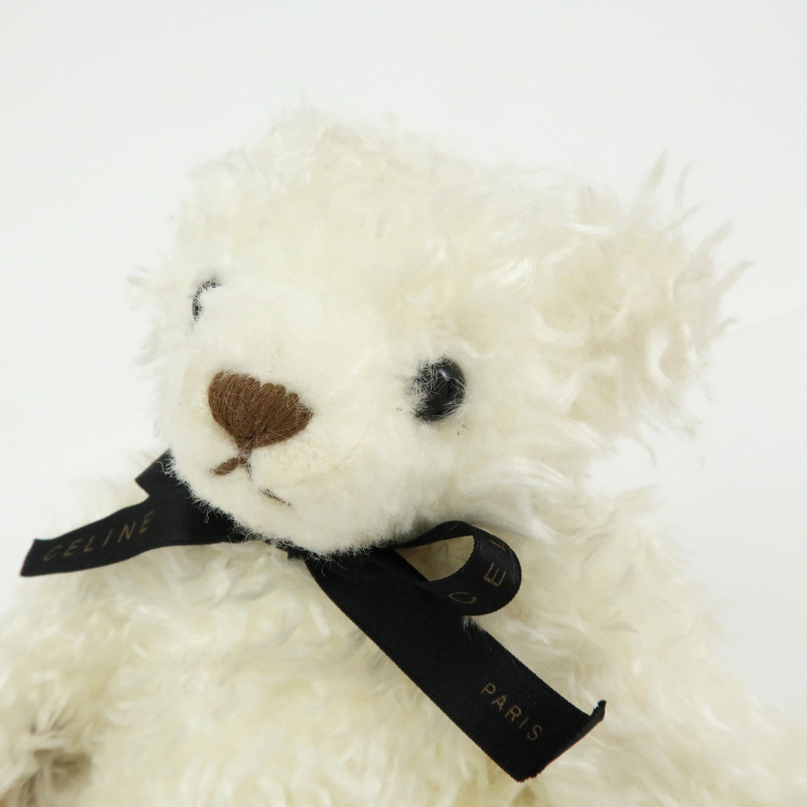 CELINE Macadam Teddy Bear Stuffed Animal White Light Brown