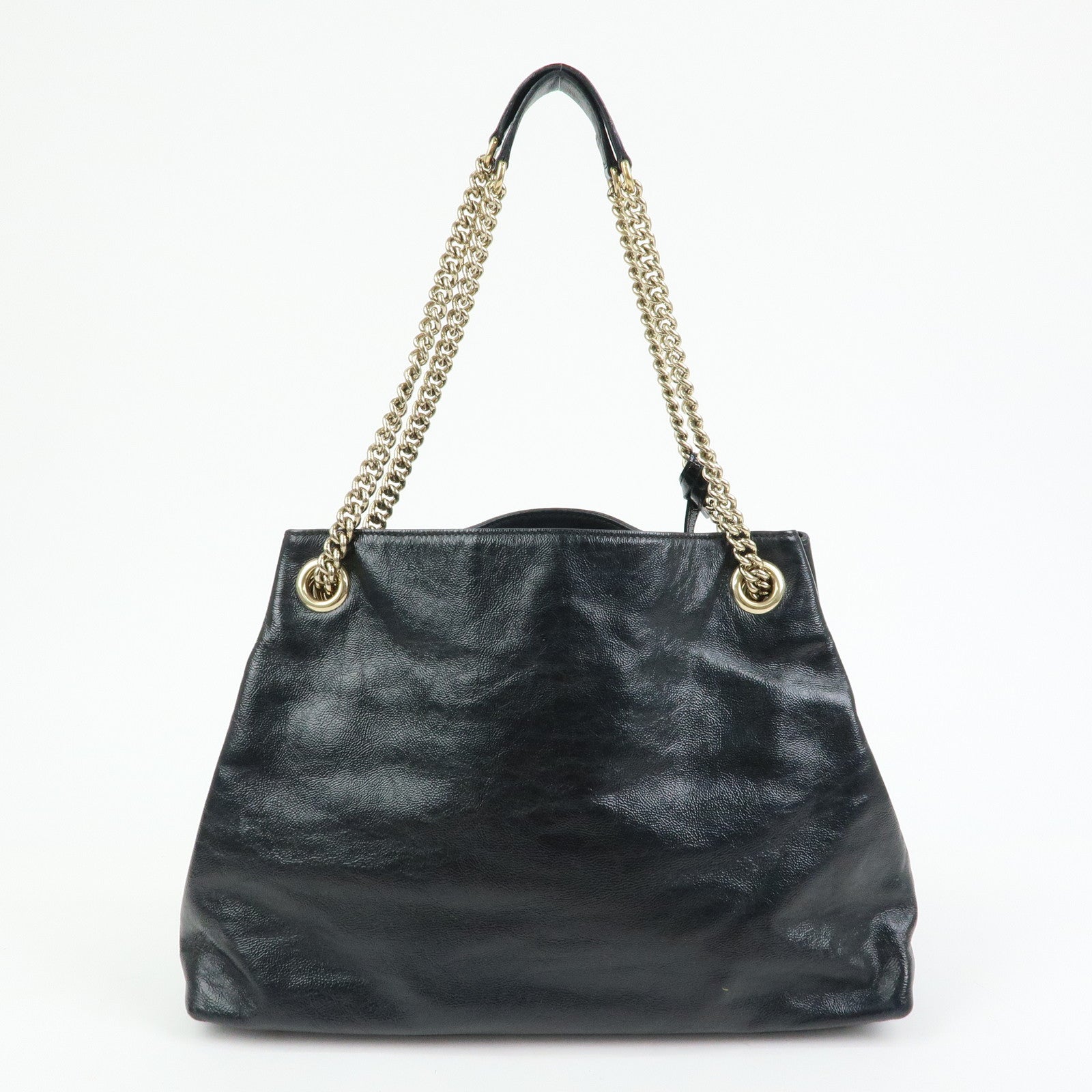 GUCCI SOHO Interlocking G Patent Leather Chain Shoulder Bag 308982