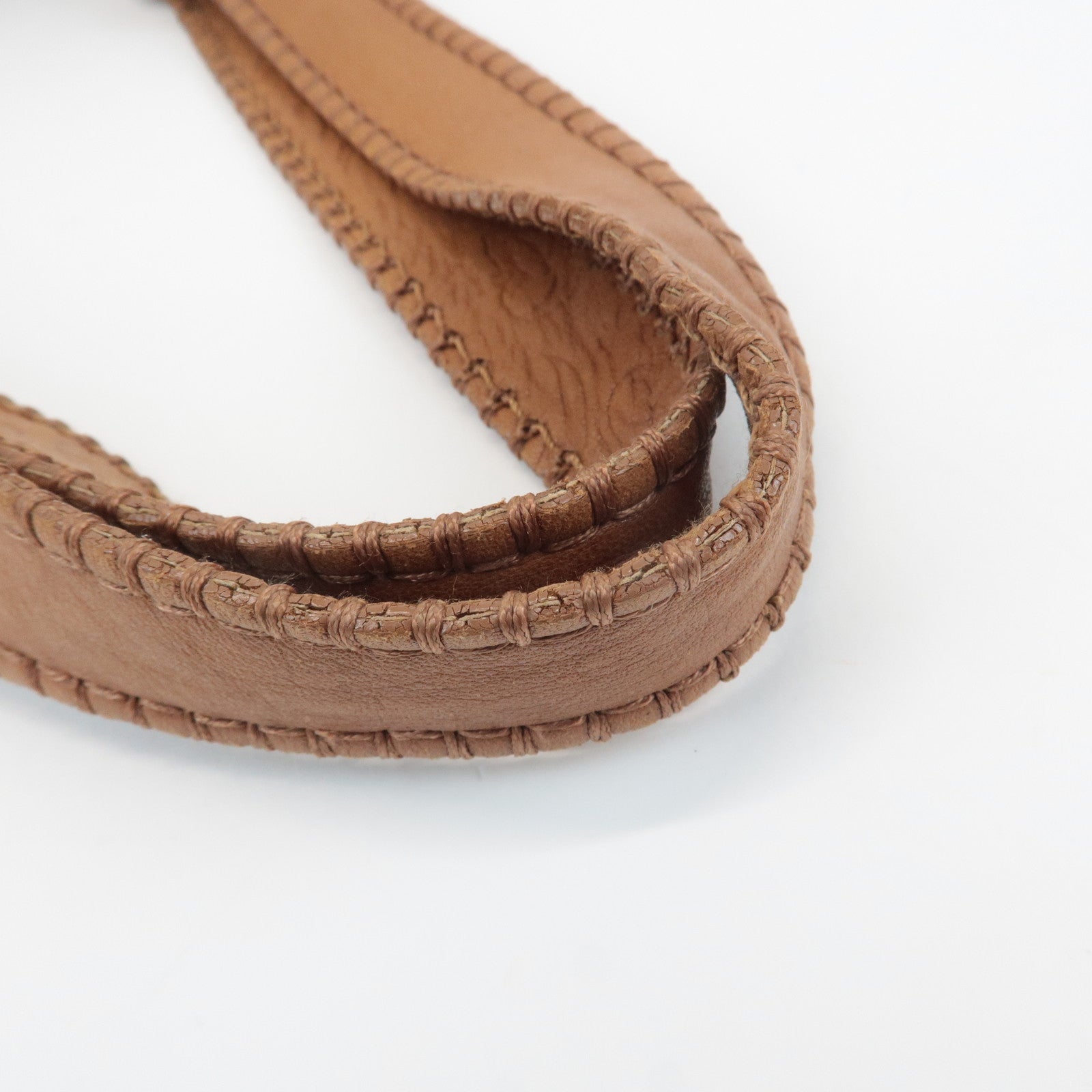 Ferragamo Ganchini Leather Shoulder Bag Hand Bag Brown Used