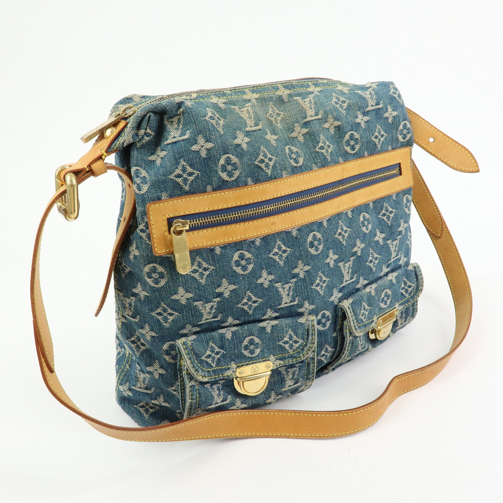Louis Vuitton Monogram Denim Baggy GM Shoulder Bag Blue M95048