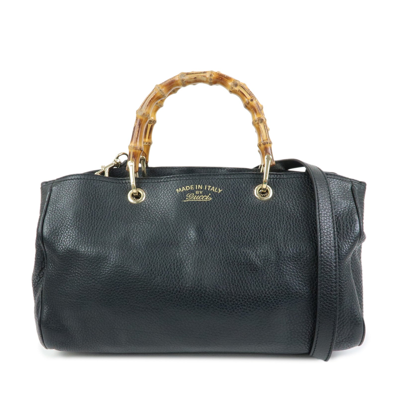 GUCCI Bamboo Shopper Medium Leather 2Way Hand Shoulder Bag 323660