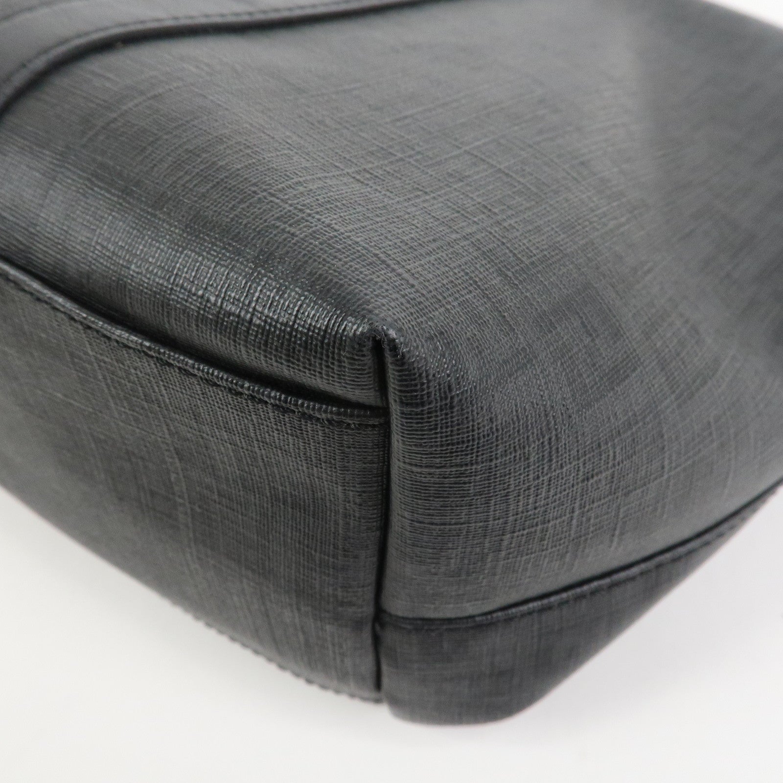 FENDI Zucchino PVC Leather Tote Bag Shoulder Bag Black 8BH215