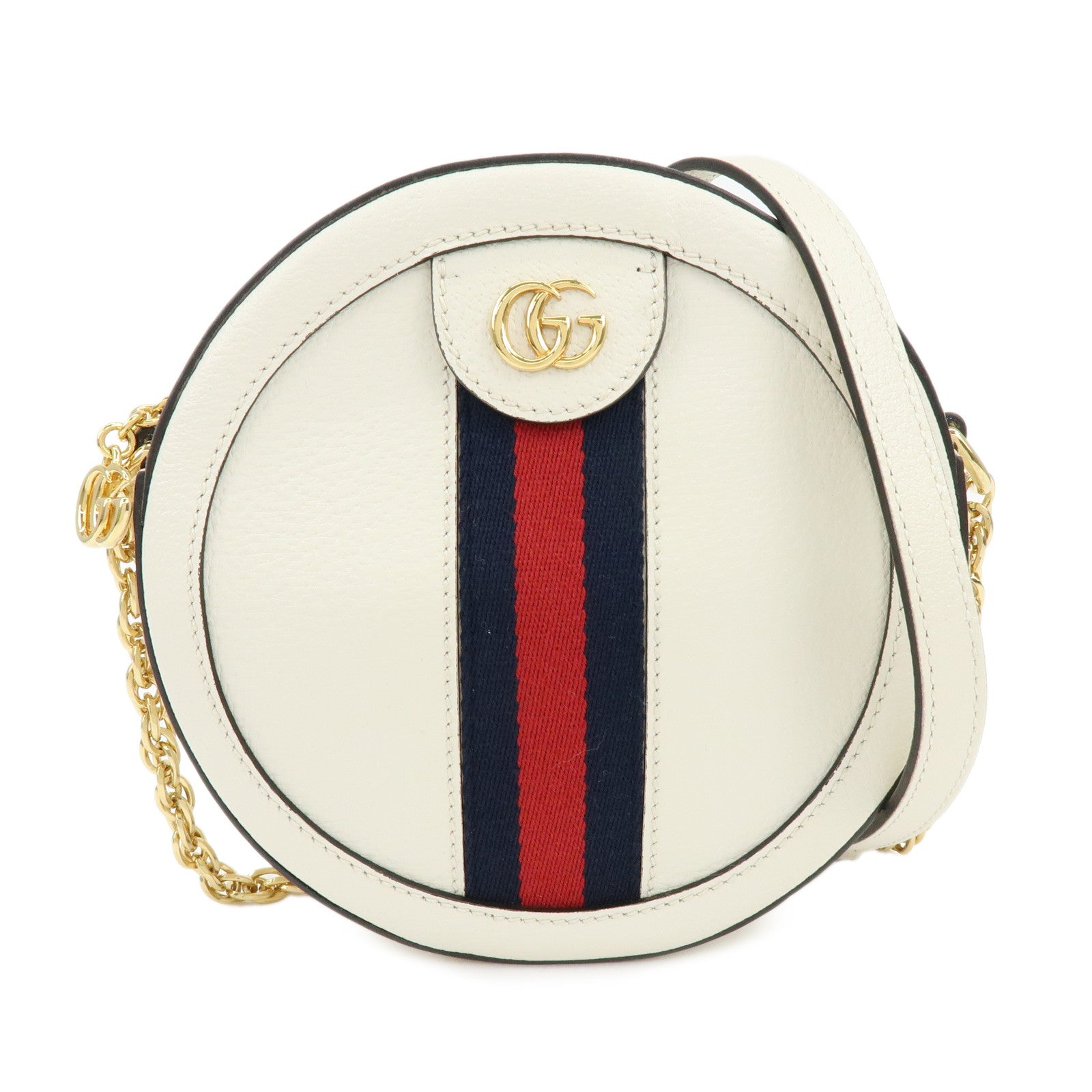 GUCCI Ophidia Sherry Double G Round Mini Chain Shoulder Bag 550618