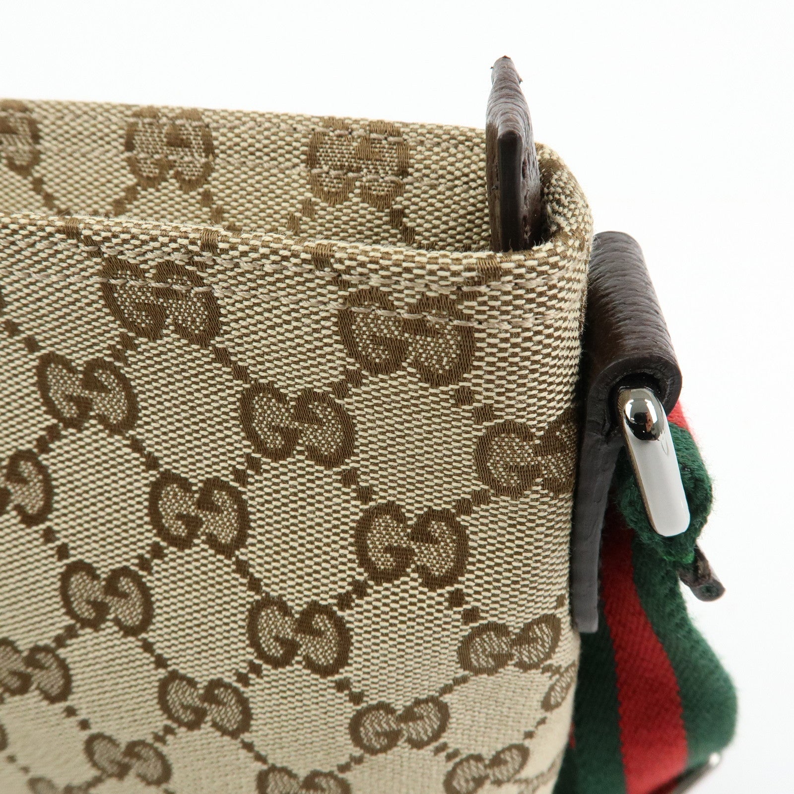 GUCCI Sherry GG Canvas Leather Shoulder Crossbody Bag Beige 189749