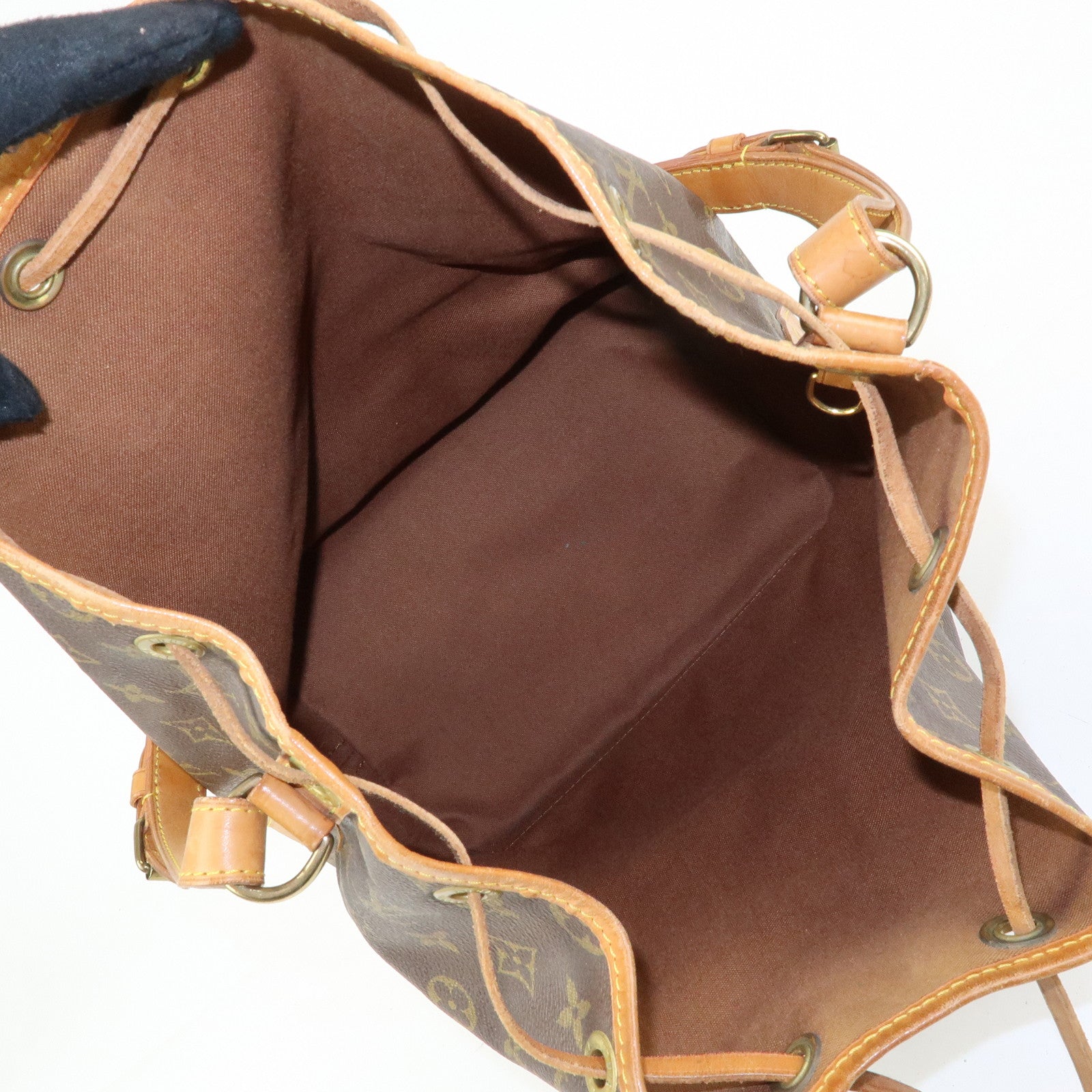 Louis Vuitton Monogram Noe Canvas Leather Shoulder Bag Brown M42224