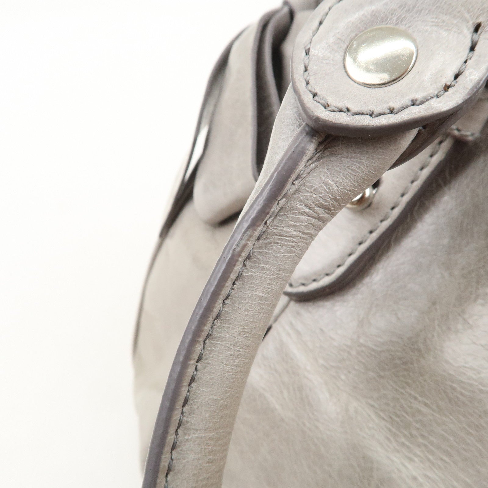 MIU MIU Vitello Lux 2Way Bag Hand Bag Shoulder Bag Gray RN0955