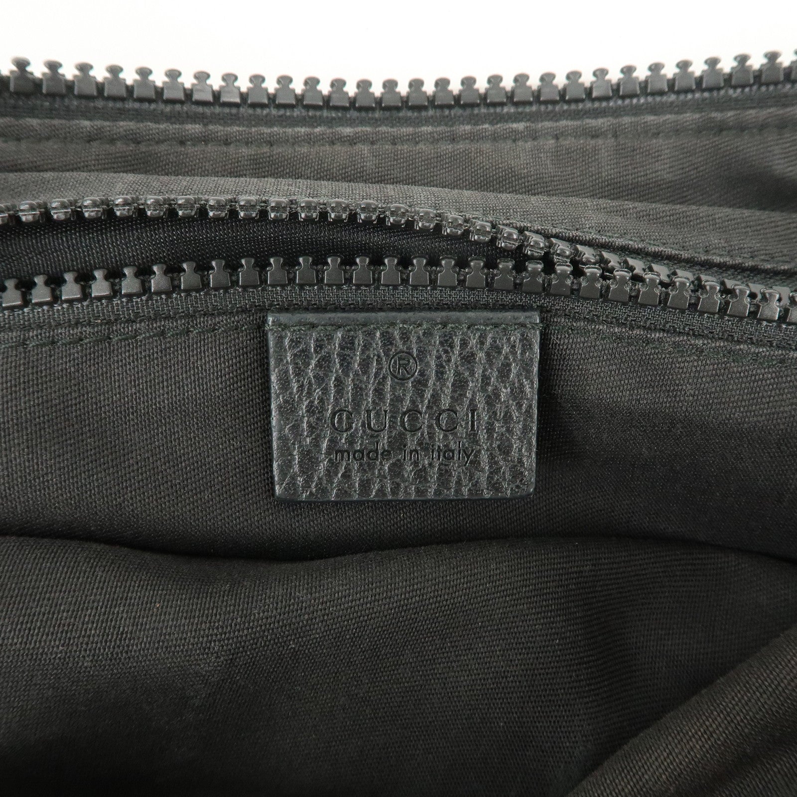 GUCCI Sherry GG Nylon Leather Shoulder Bag Black 509639