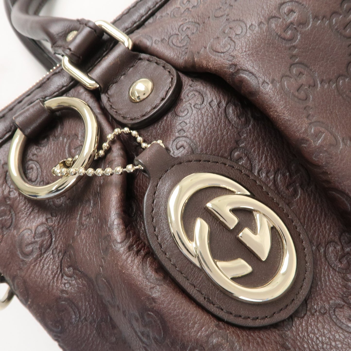 GUCCI Sukey Guccissima Leather 2Way Shoulder Bag Dark Brown 247902