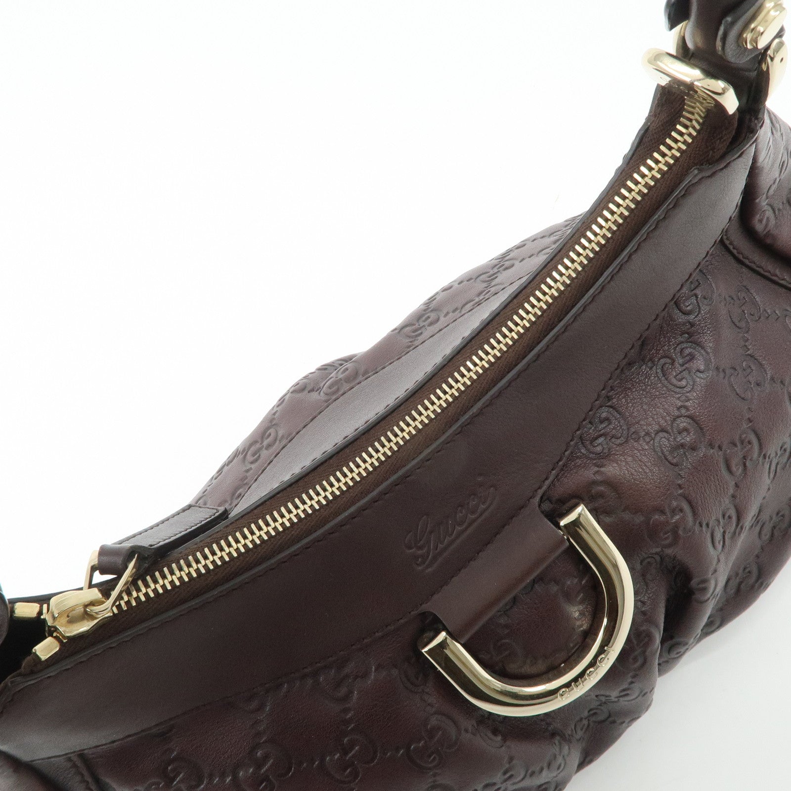 GUCCI Abbey Guccissima Leather Shoulder Bag Brown 190525