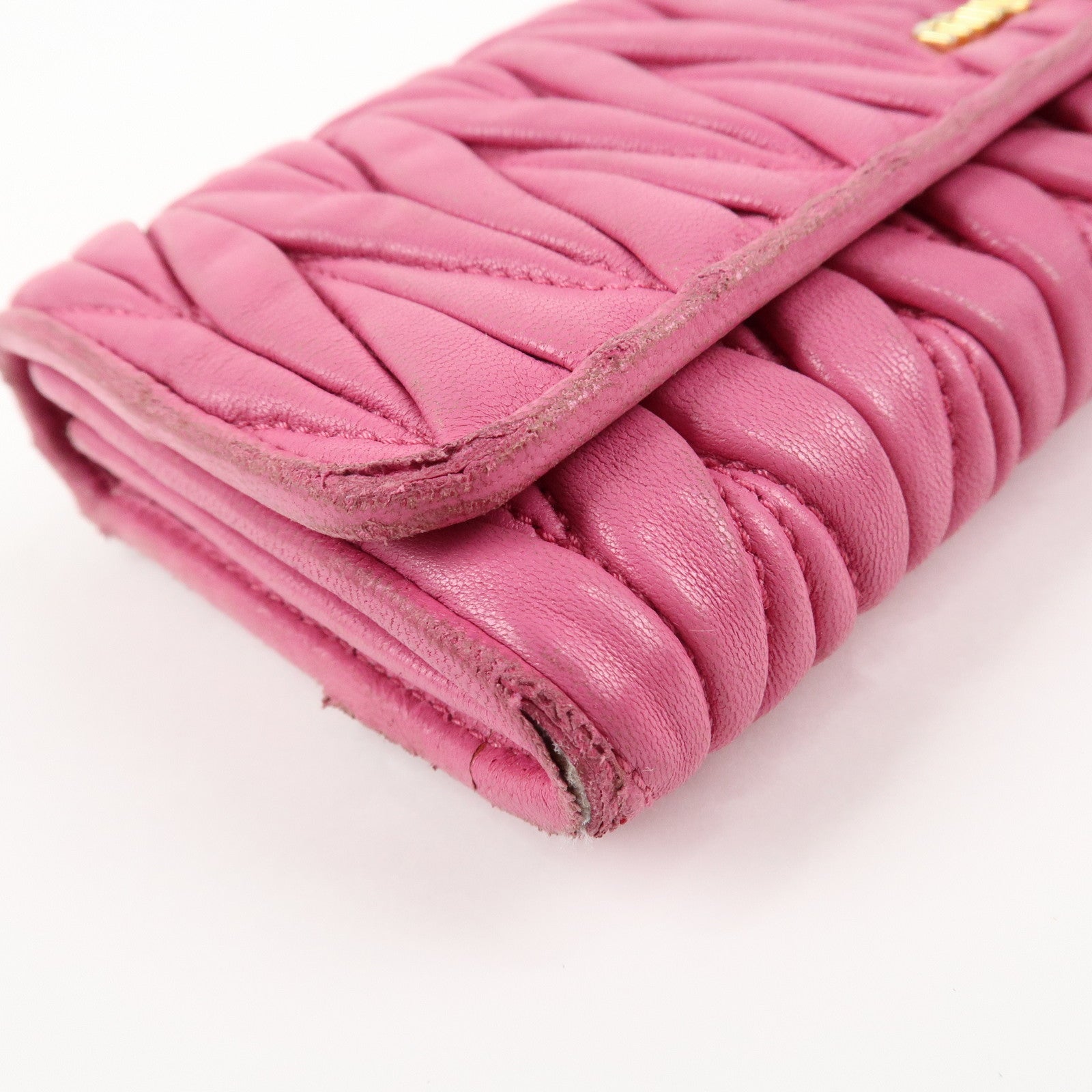 MIU MIU Matelasse Set of 2 Long Wallet Pink 5M1109 5M1183