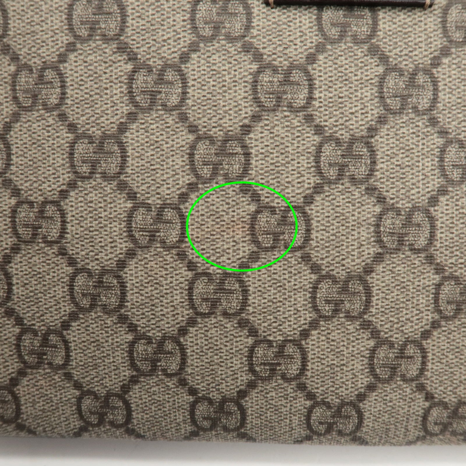 GUCCI GG Supreme Leather Crossbody Bag Beige Brown 211110 Used