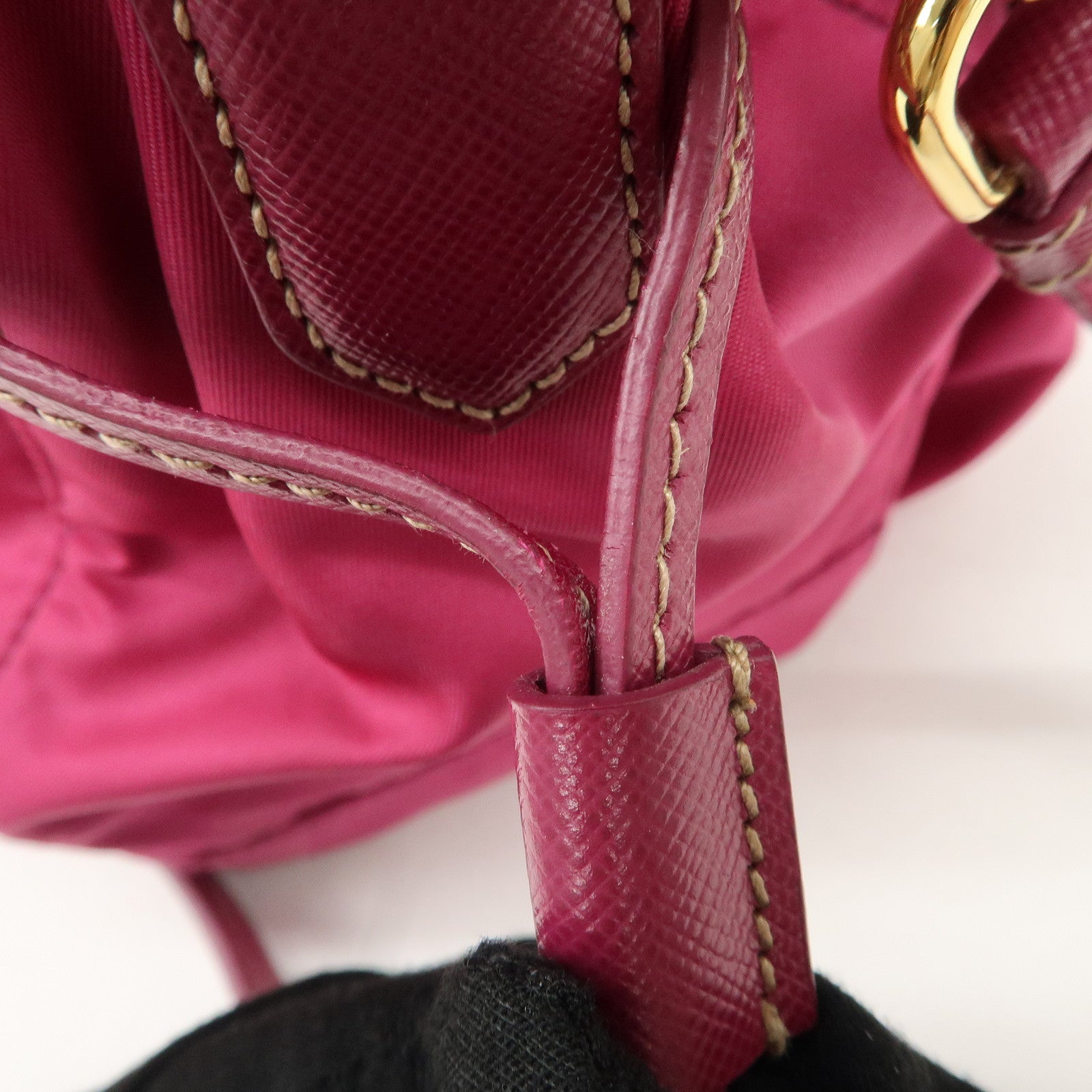 PRADA Nylon Leather Shoulder Bag Crossbody Bag Pink BT0687