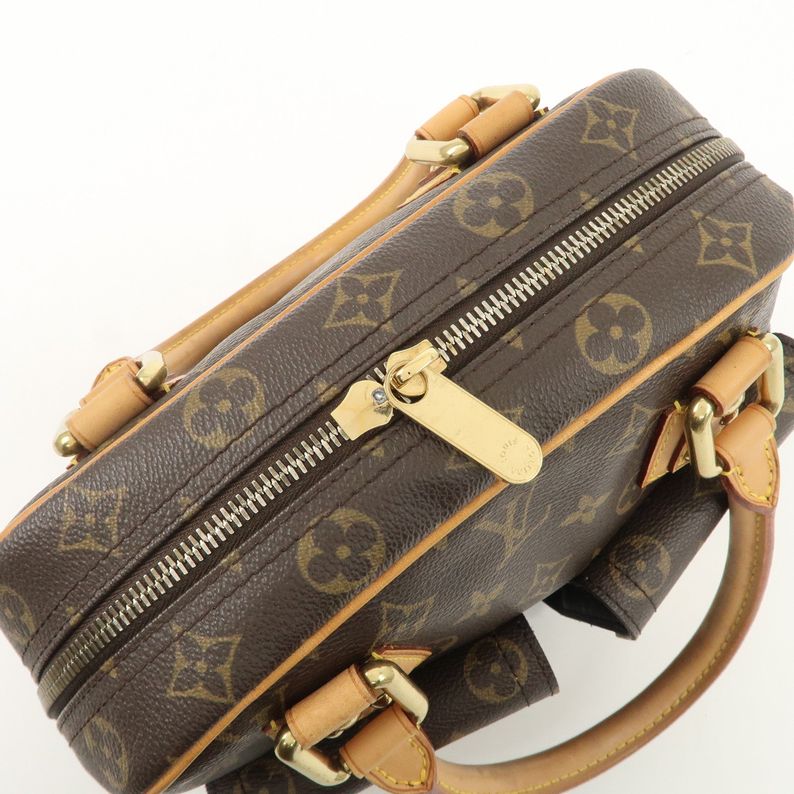 Louis Vuitton Monogram Manhattan PM Hand Bag Brown M40026