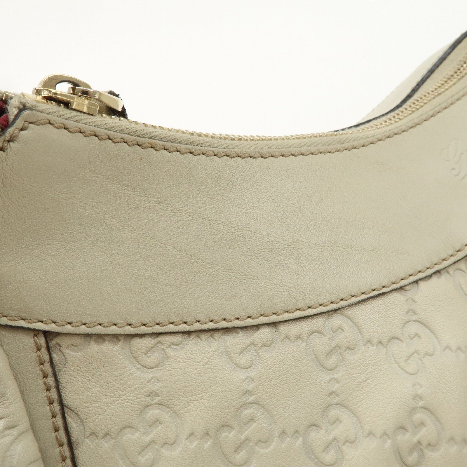 GUCCI Abbey Leather Shoulder Bag Ivory 189833