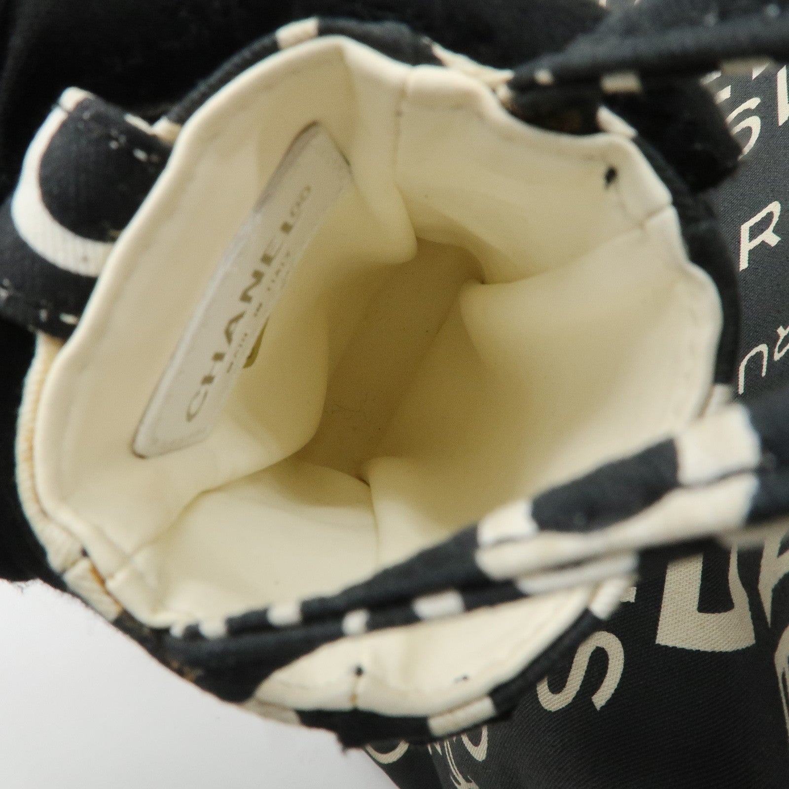 CHANEL By Sea Line Canvas Tote Bag Gray Ivory A18302 Used