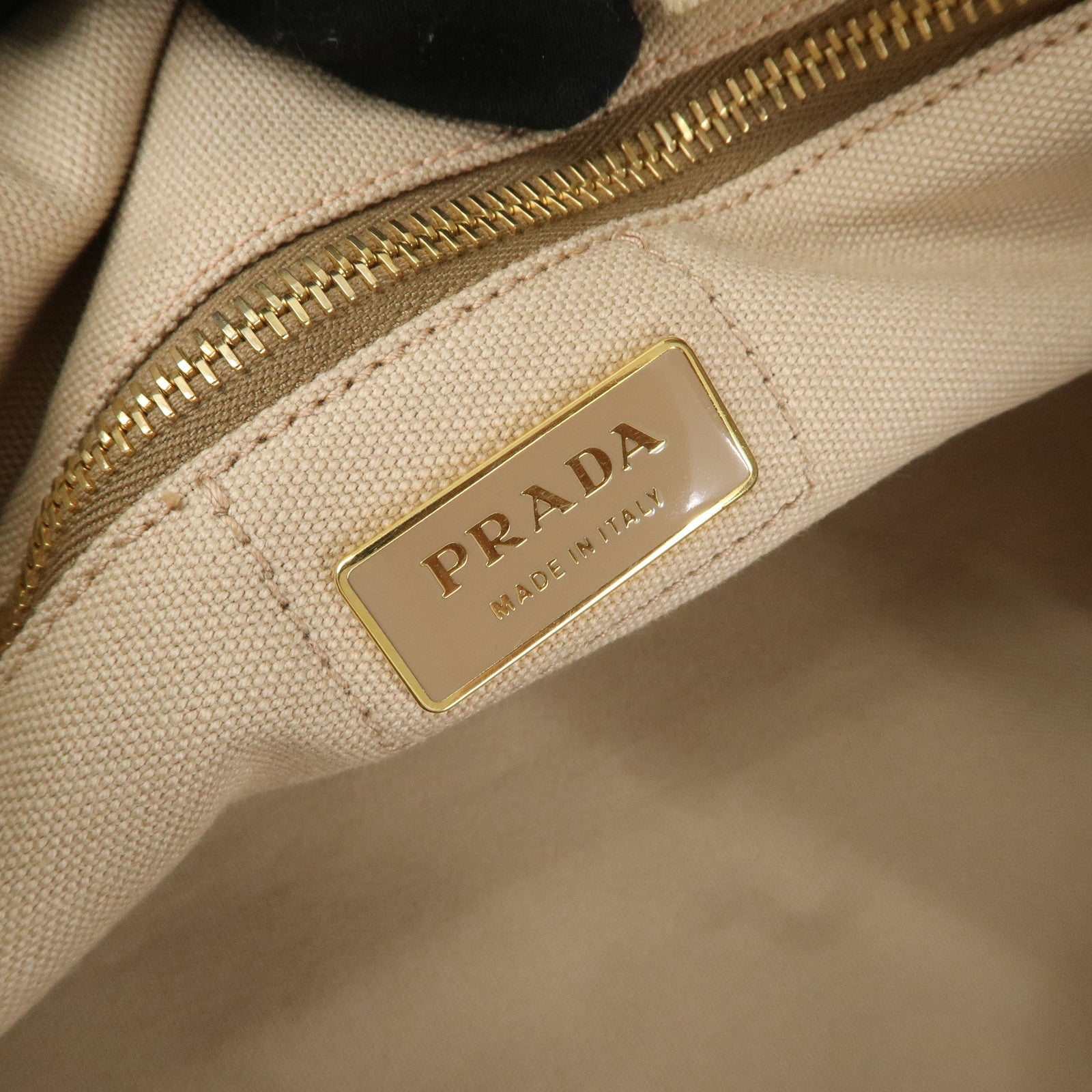 PRADA Canapa Tote Bag Hand Bag Beige Brown Sketch Pattern