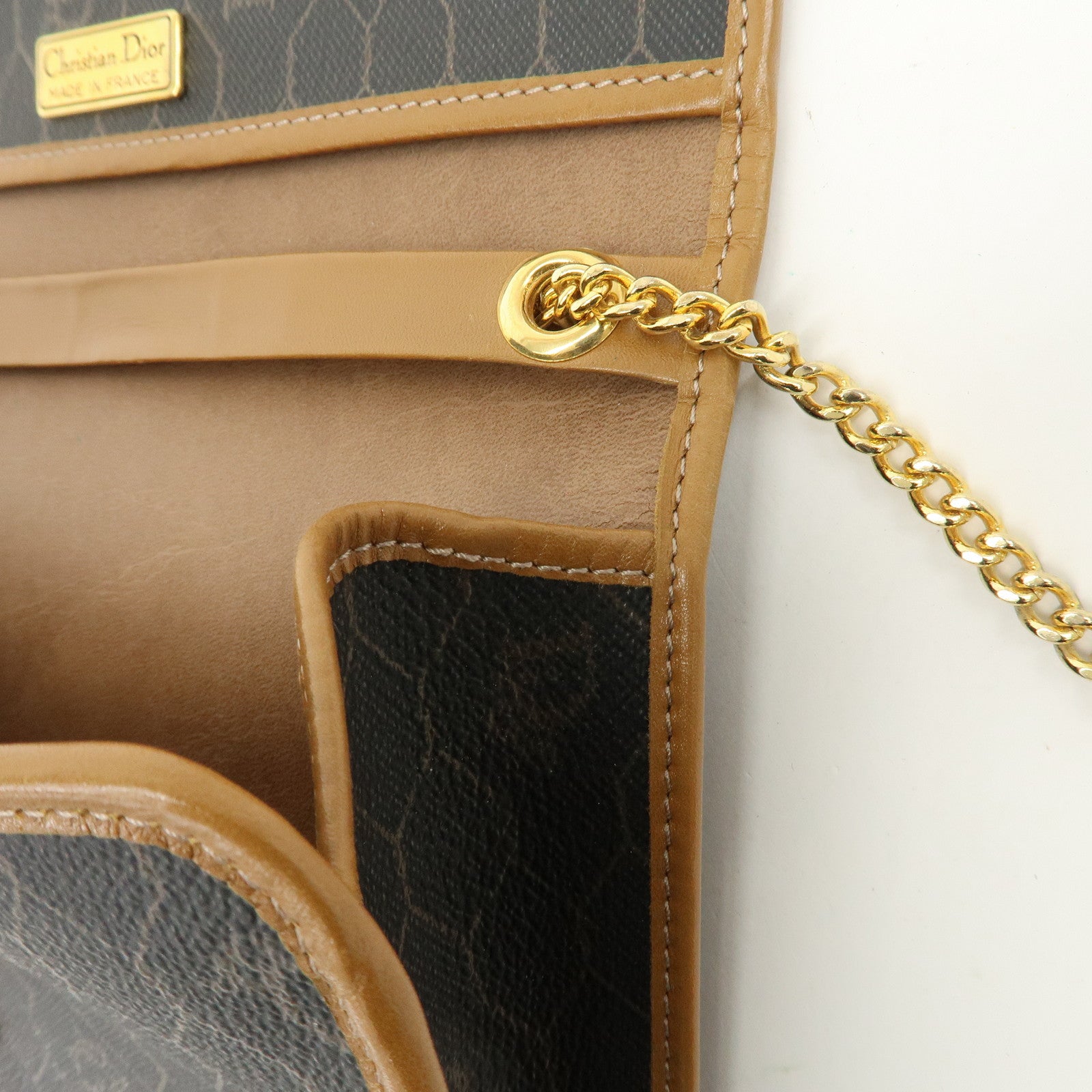 Christian Dior Honeycomb PVC Leather Chain Shoulder Crossbody Bag