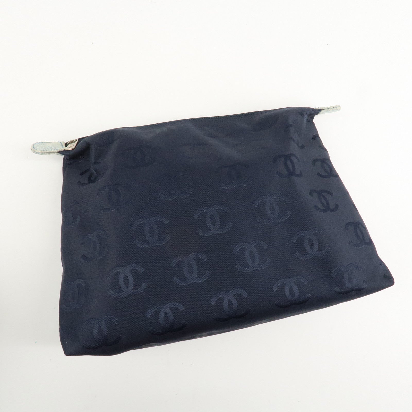 CHANEL COCO Mark Denim Plastic Chain Tote Bag Blue A18091 Used