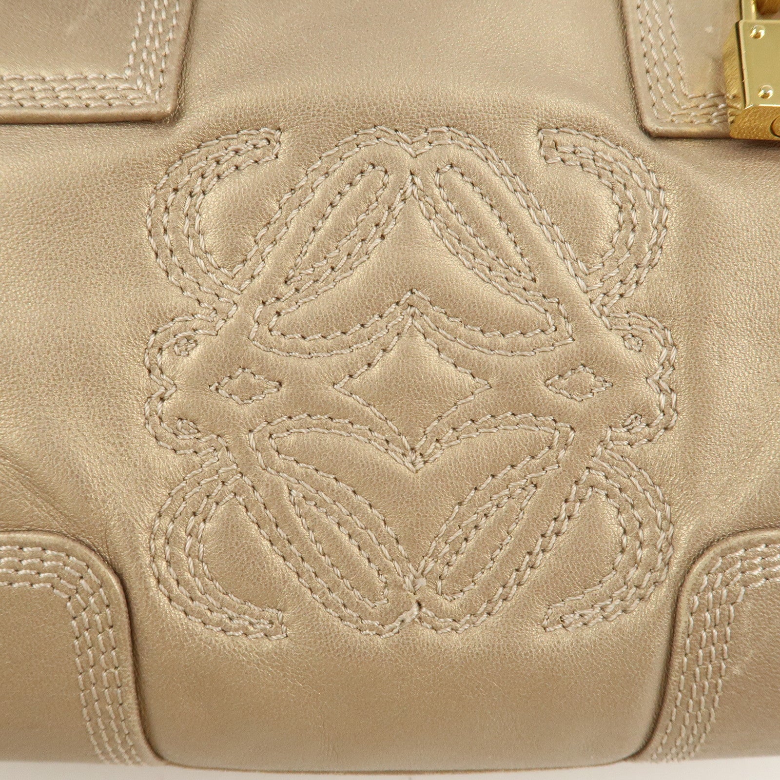 LOEWE Anagram Nappa Leather Amazona 28 Hand Bag Gold