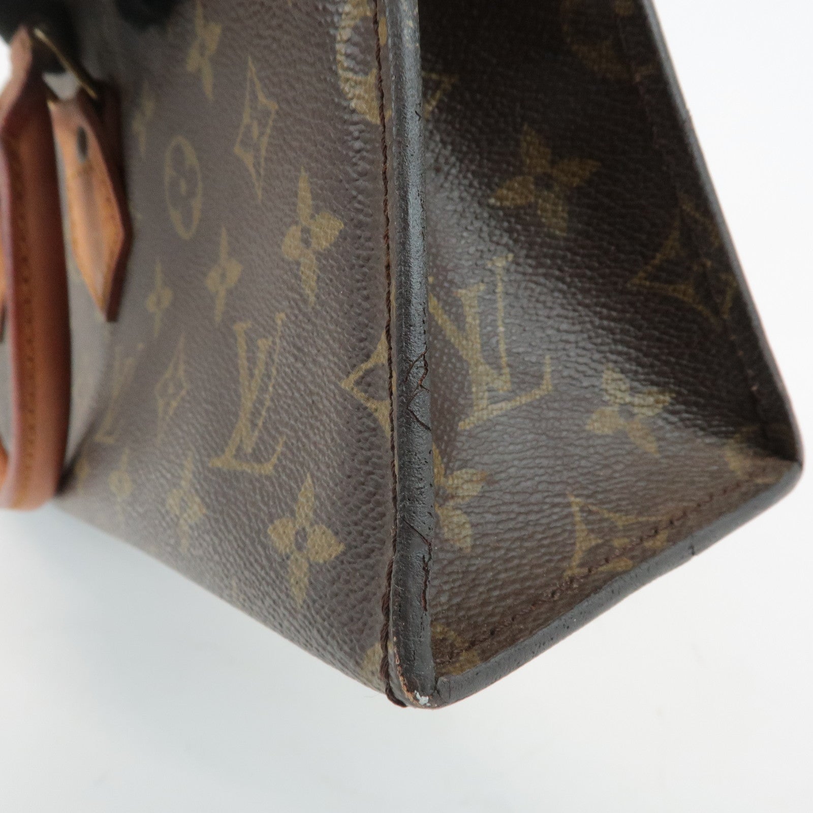 Louis Vuitton Monogram Sac Triangle Hand Bag Brown M51360 Used