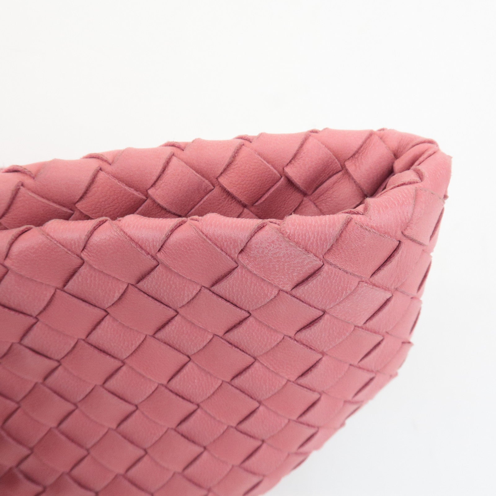 BOTTEGA VENETA Intrecciato Leather Tote Bag Pink 162197